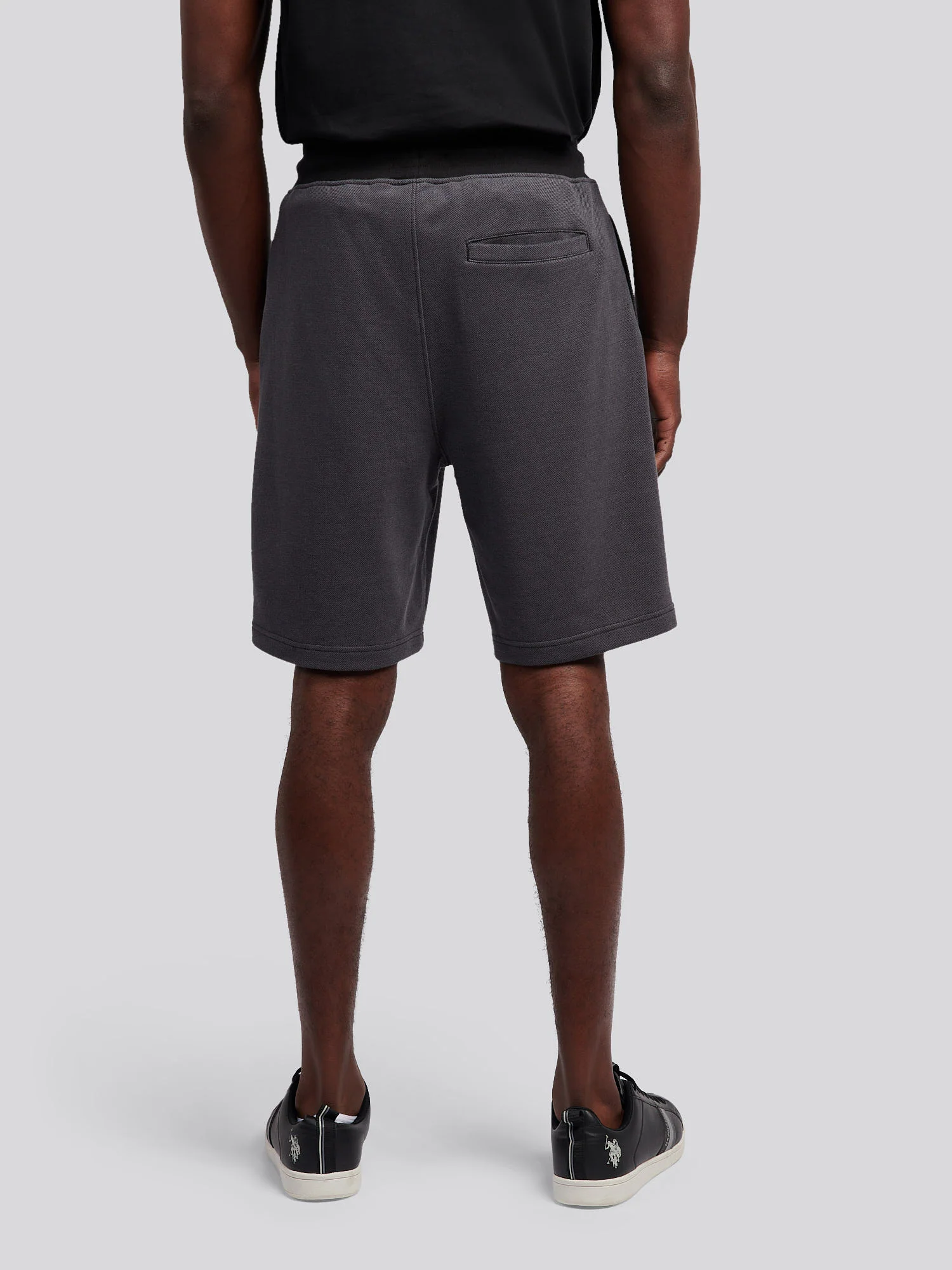 Mens Smart Two Tone Pleat Short in Black - Image 3