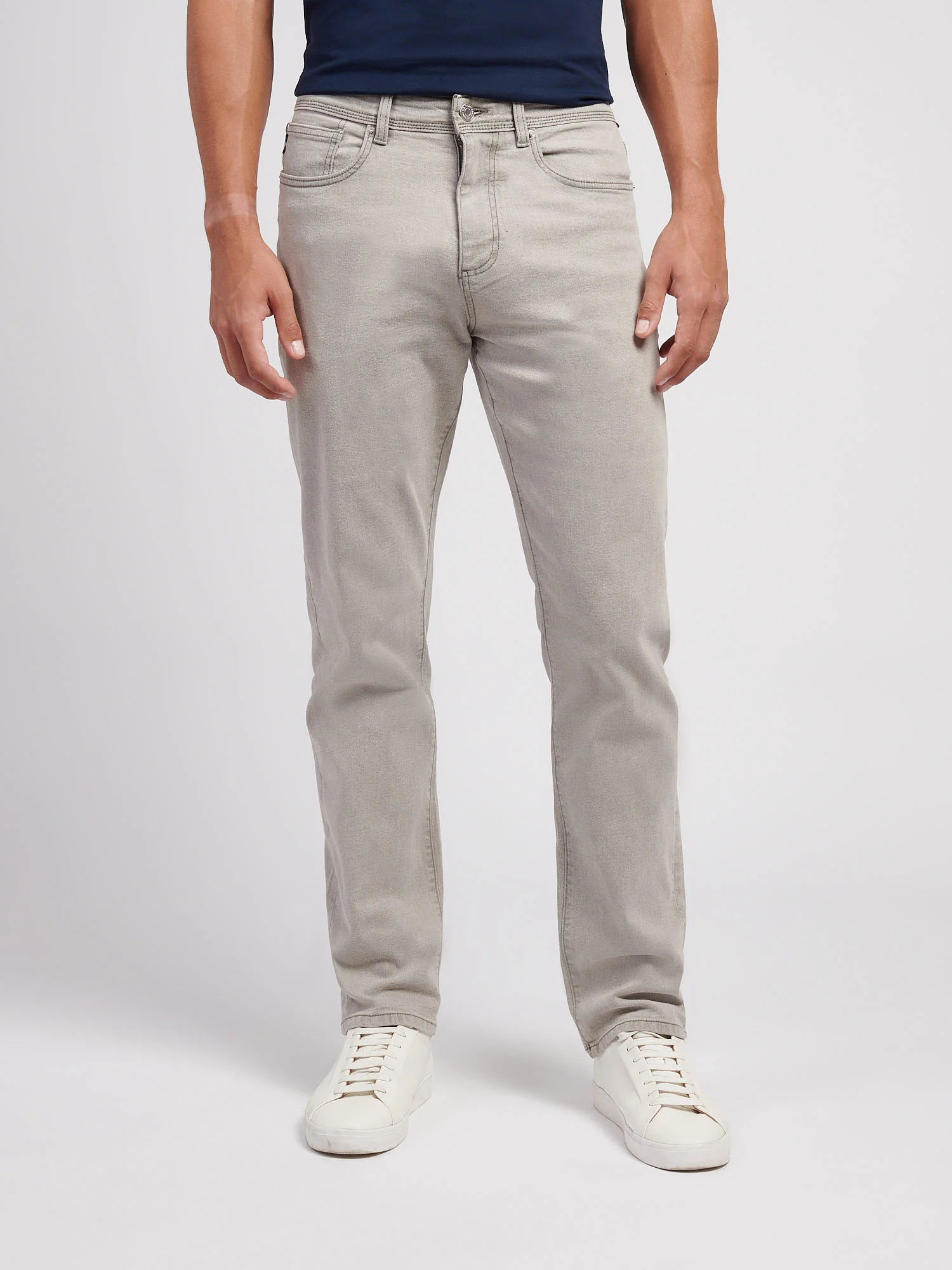Mens Straight Fit Jean Dark Grey Stone Wash