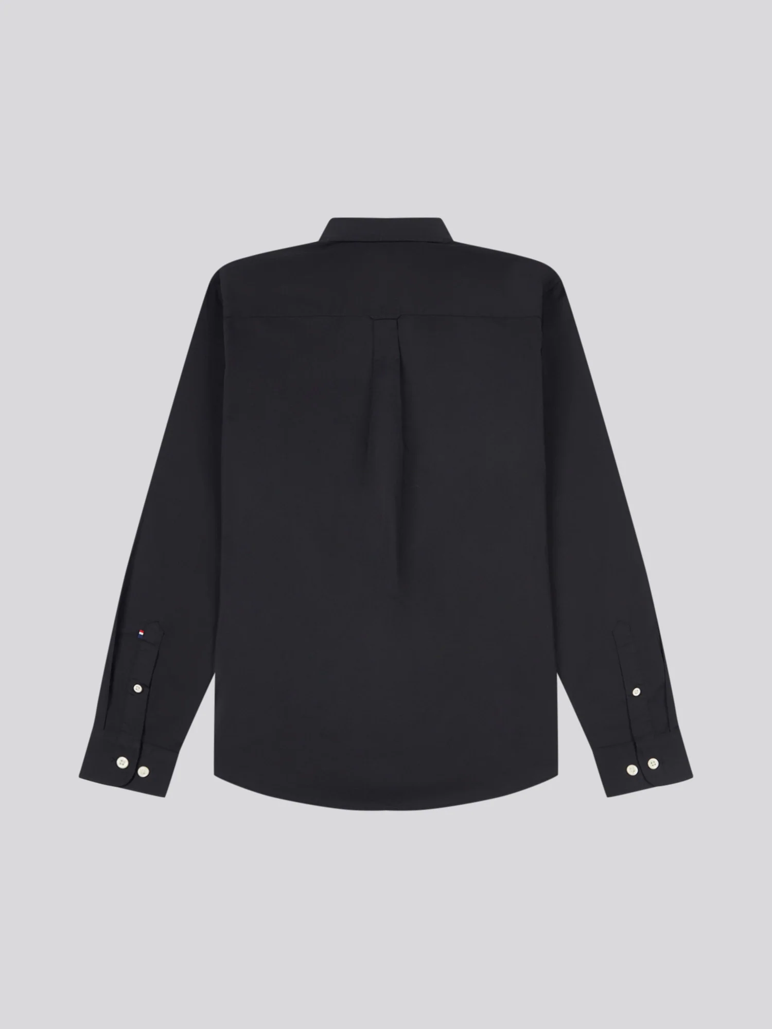 Mens Stretch Cotton Poplin Shirt Black Bright White DHM - Image 6
