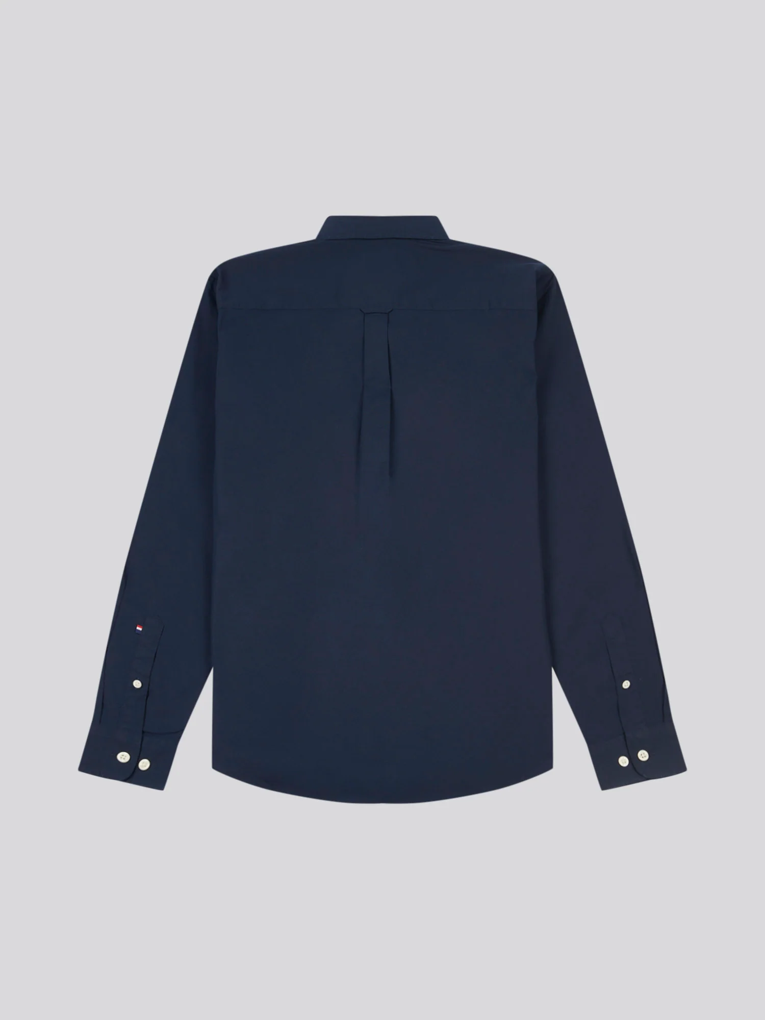 Mens Stretch Cotton Poplin Shirt Dark Sapphire Navy / Haute Red DHM - Image 6
