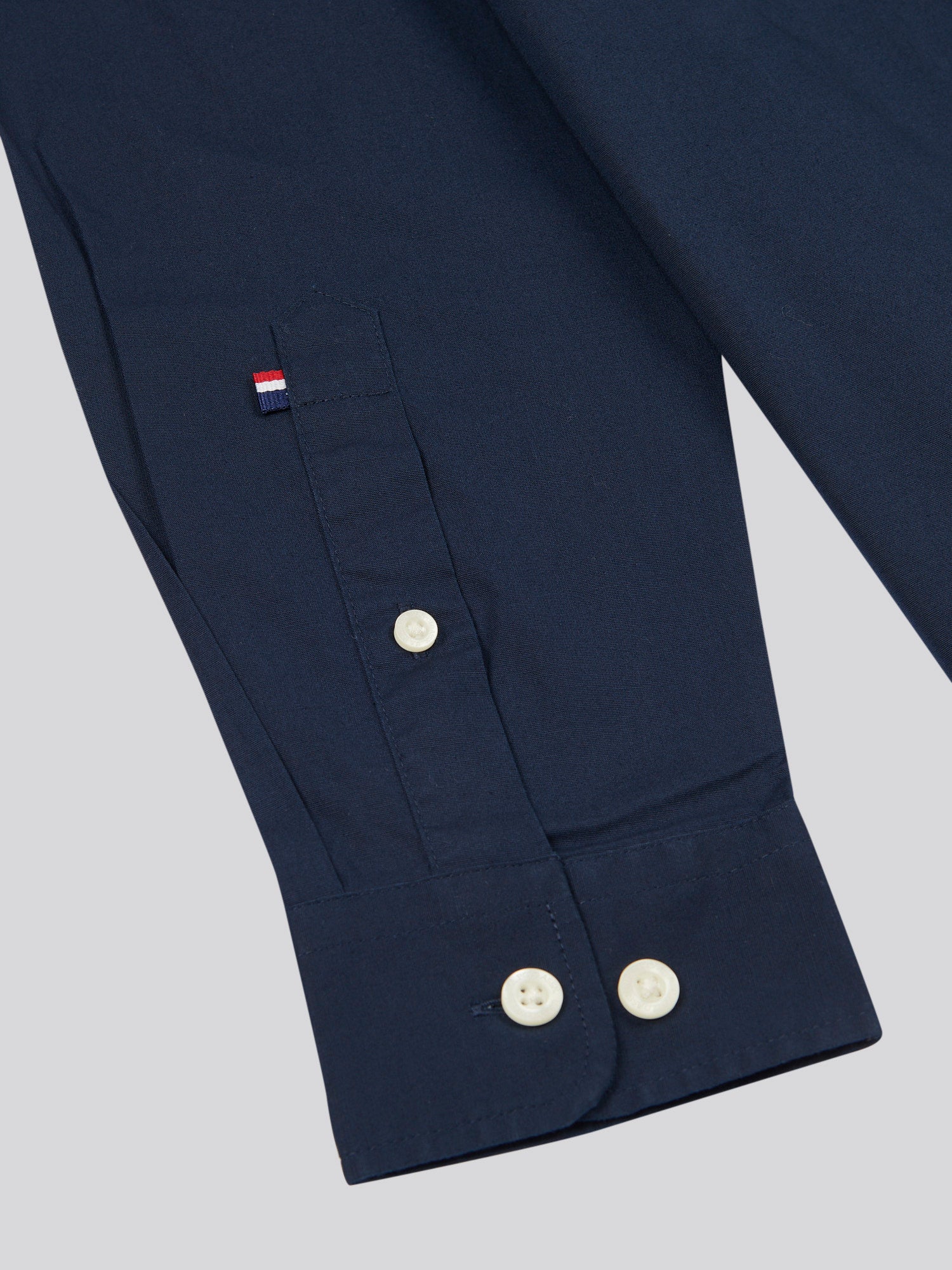 Mens Stretch Cotton Poplin Shirt Dark Sapphire Navy / Haute Red DHM - Image 8