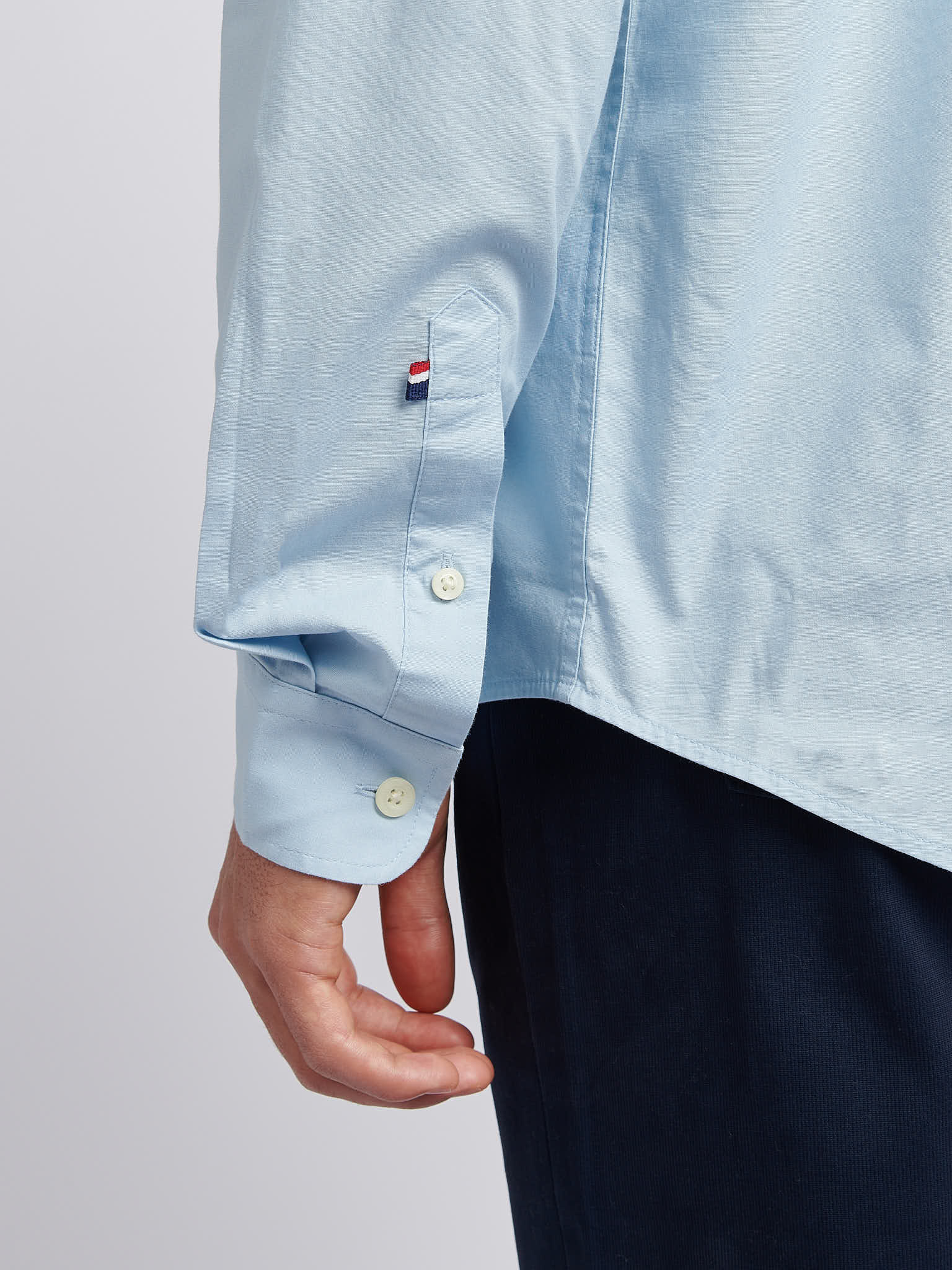 Mens Stretch Cotton Poplin Shirt Skyway - Image 5
