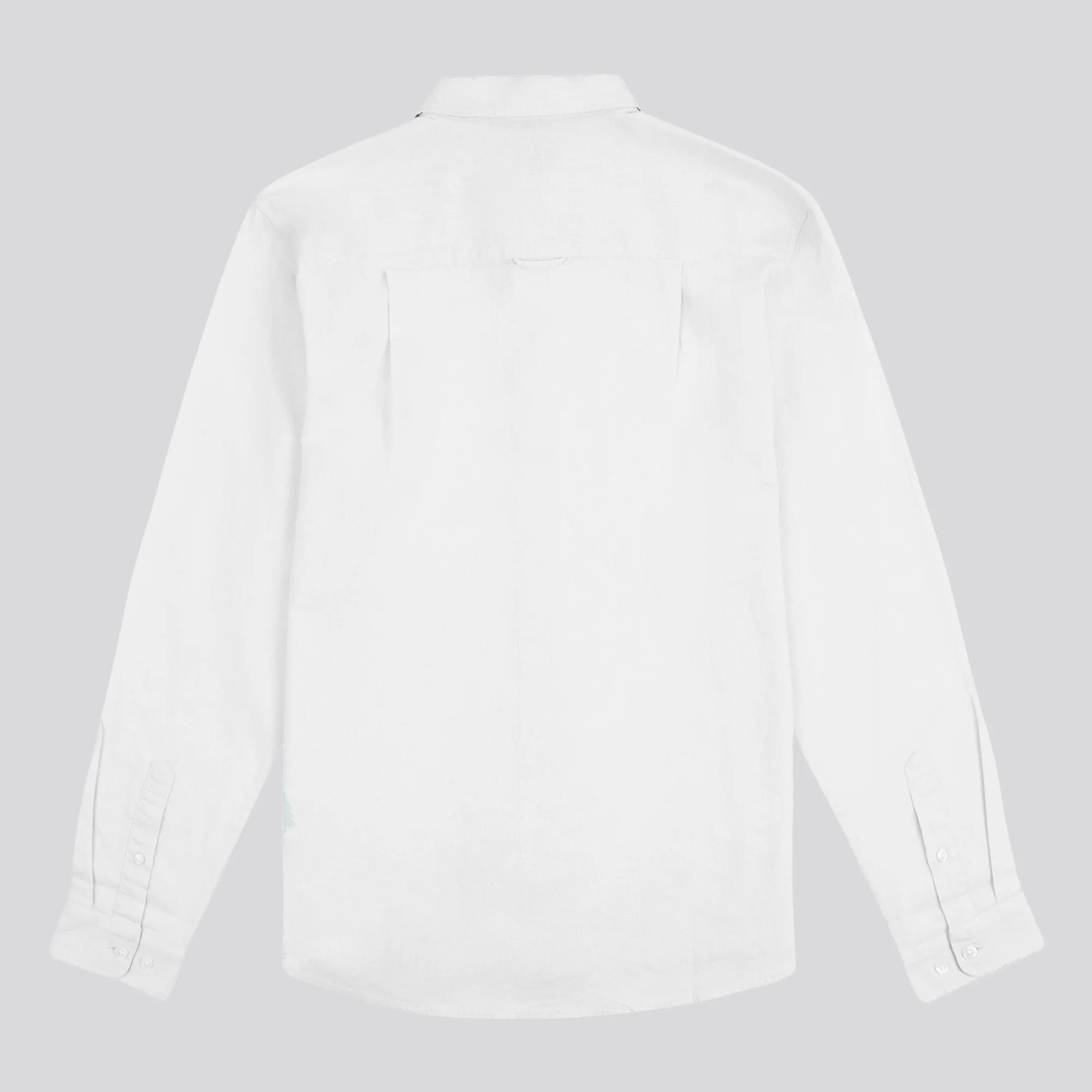 Mens Stretch Cotton Poplin Shirt White / Dark Sapphire Navy DHM - Image 8