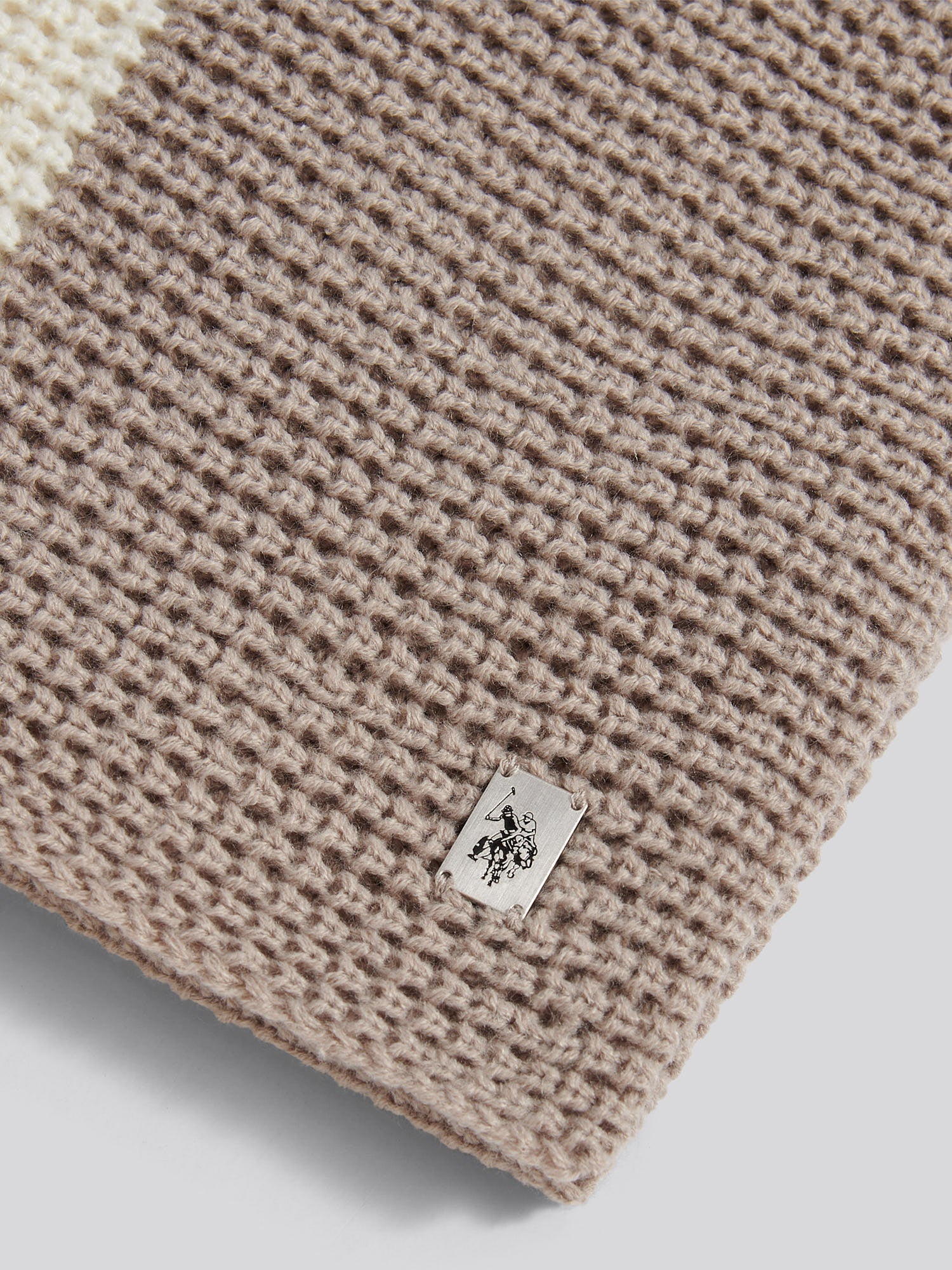 Mens Striped Waffle Knit Scarf in Atmosphere - Image 2