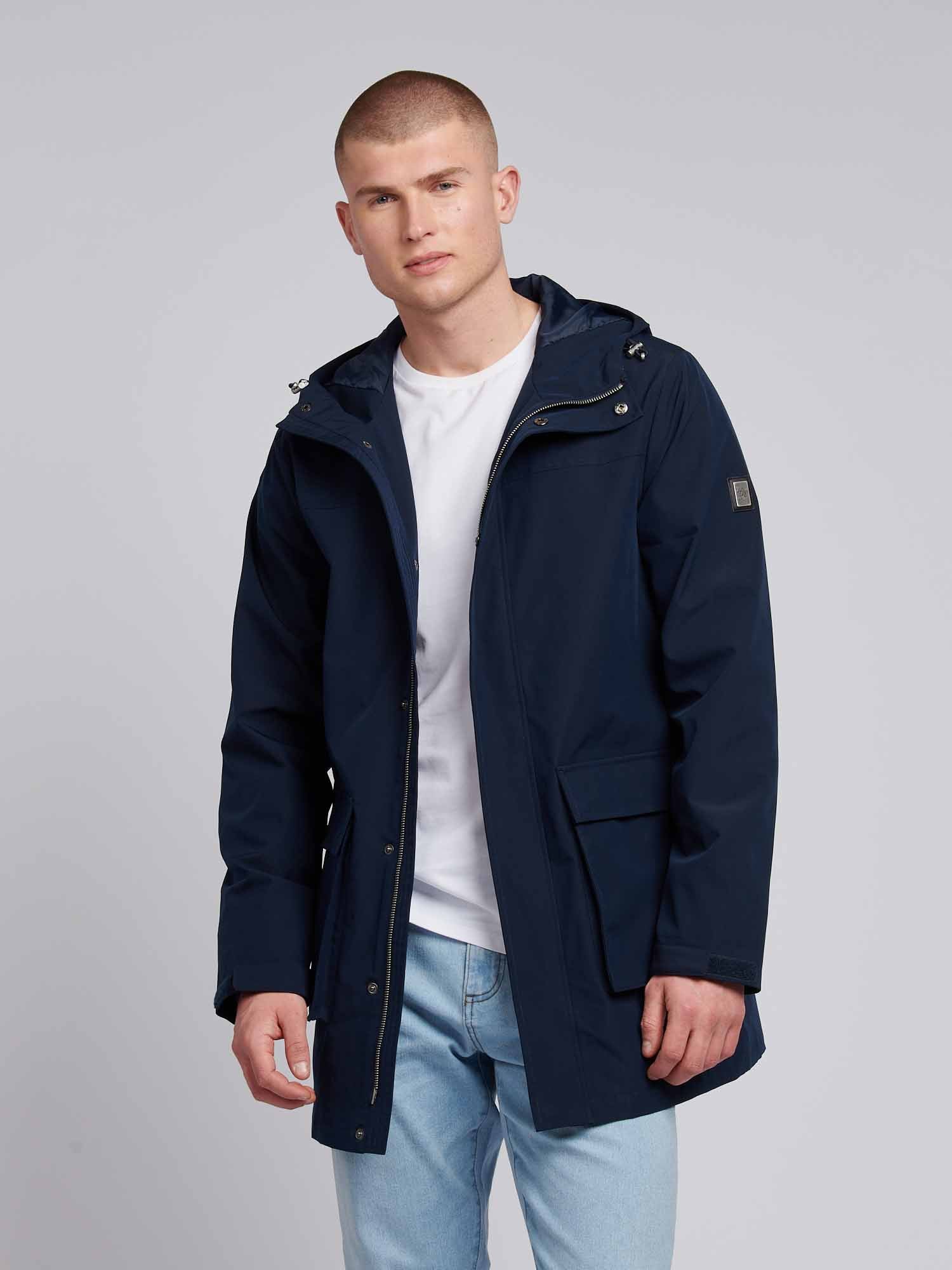 Mens Technical Summer Rain Mac in Dark Sapphire Navy - Image 6