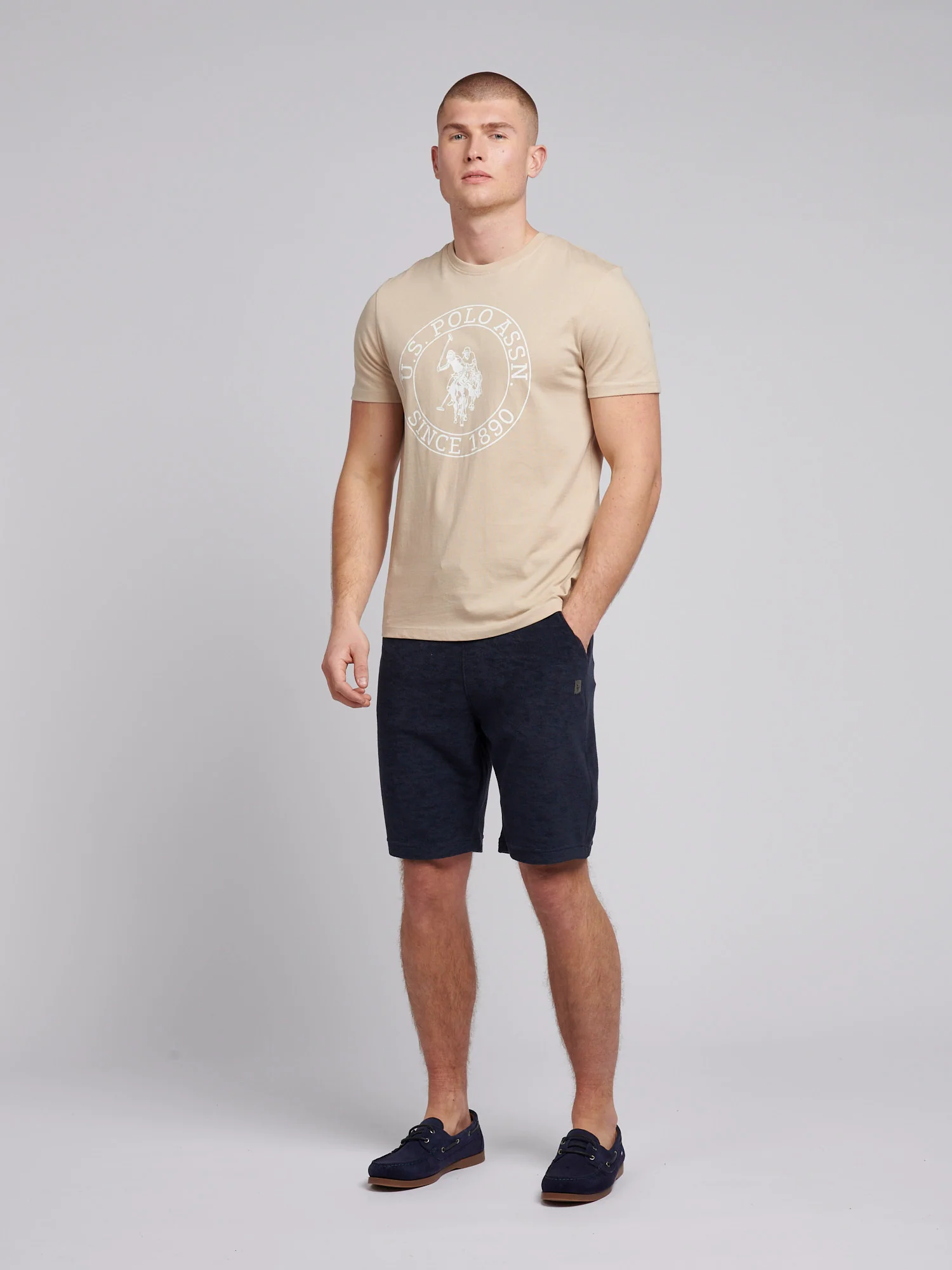 Mens Terry Drawstring Short in Dark Sapphire Navy - Image 3