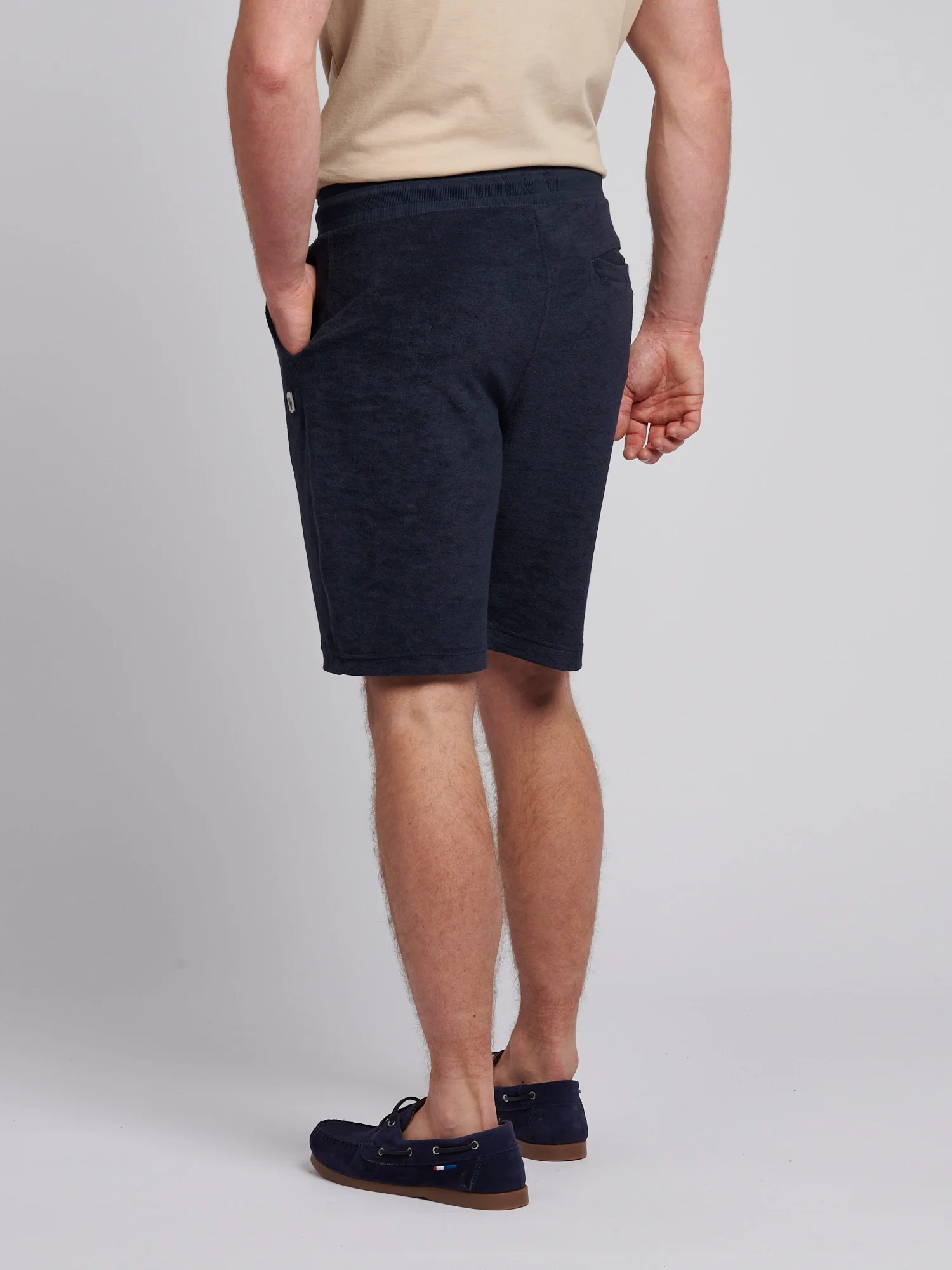 Mens Terry Drawstring Short in Dark Sapphire Navy - Image 4