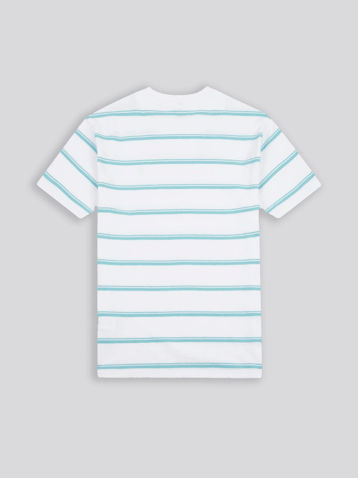 Mens Terry Stripe T-Shirt in Bright White - Image 6