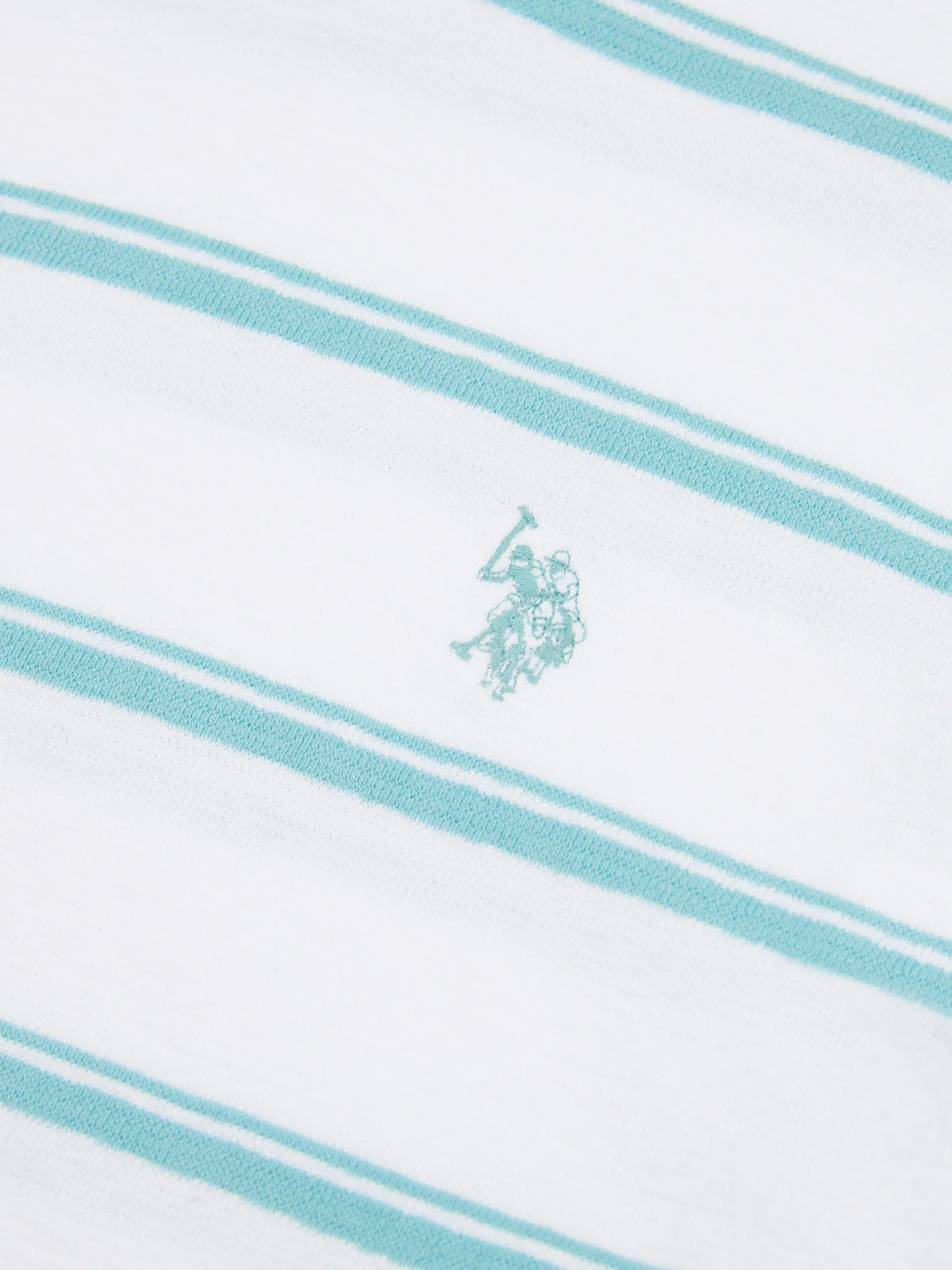 Mens Terry Stripe T-Shirt in Bright White - Image 7
