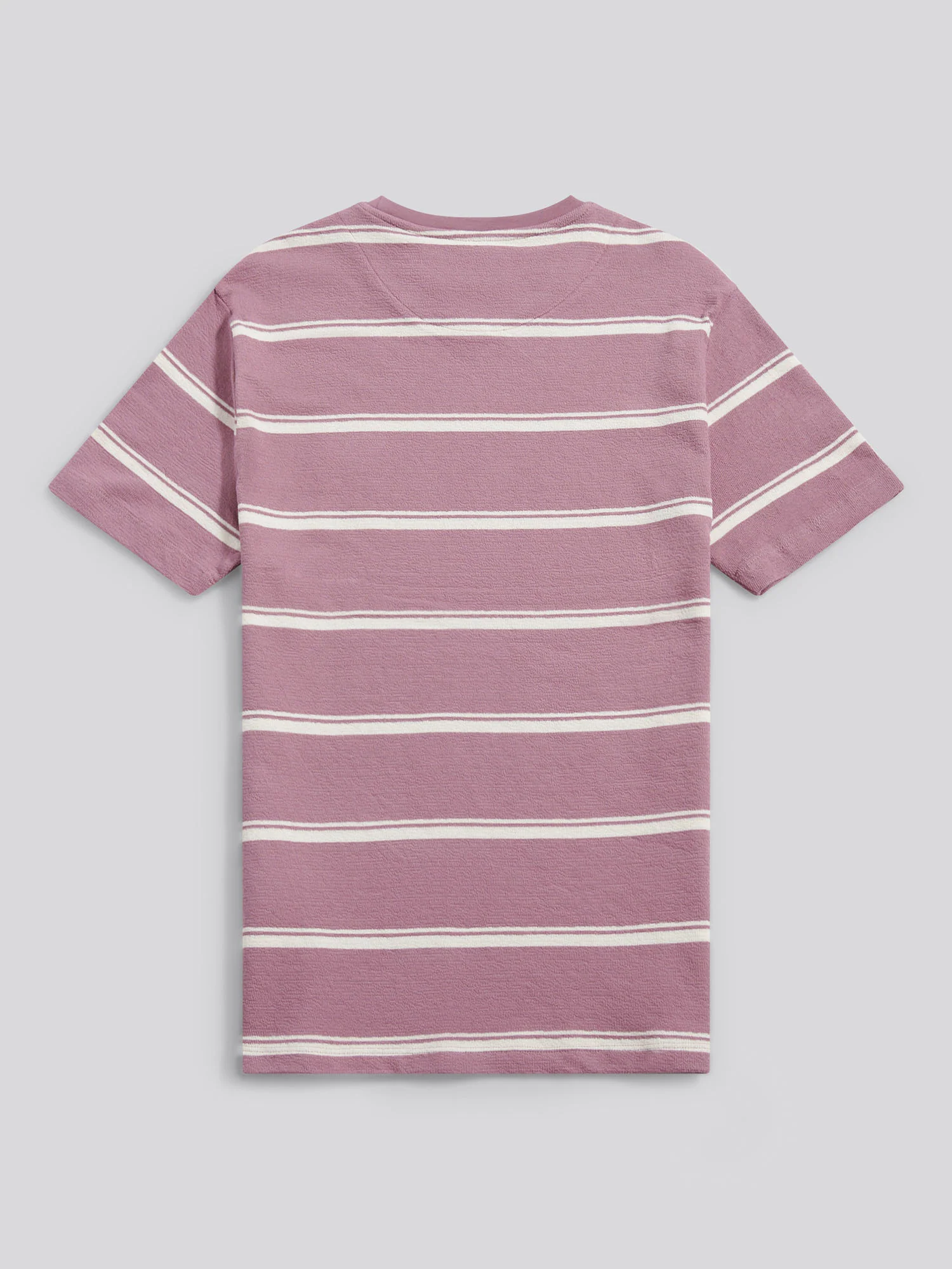 Mens Terry Stripe T-Shirt in Elderberry - Image 6