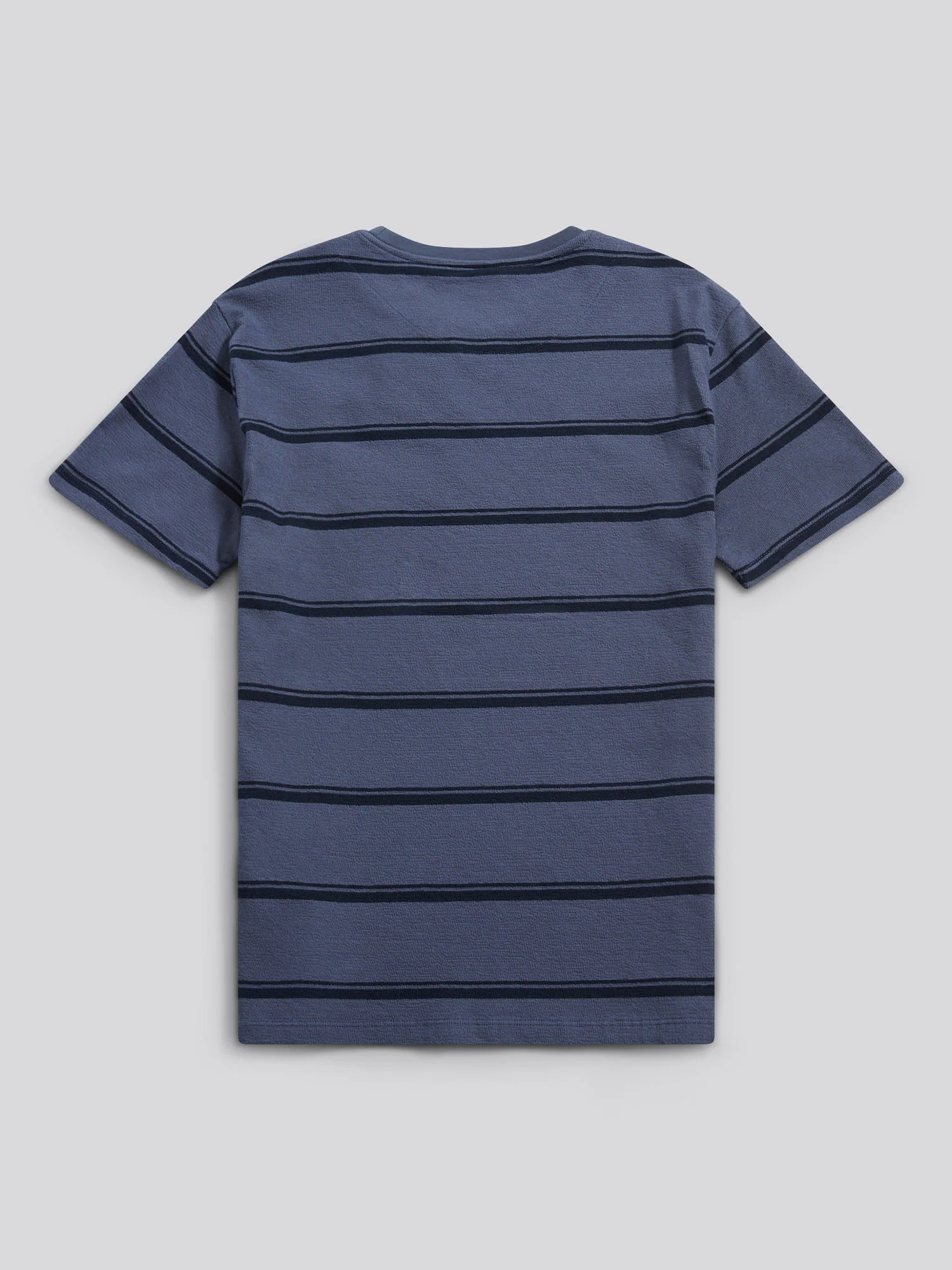 Mens Terry Stripe T-Shirt in Vintage Indigo - Image 7