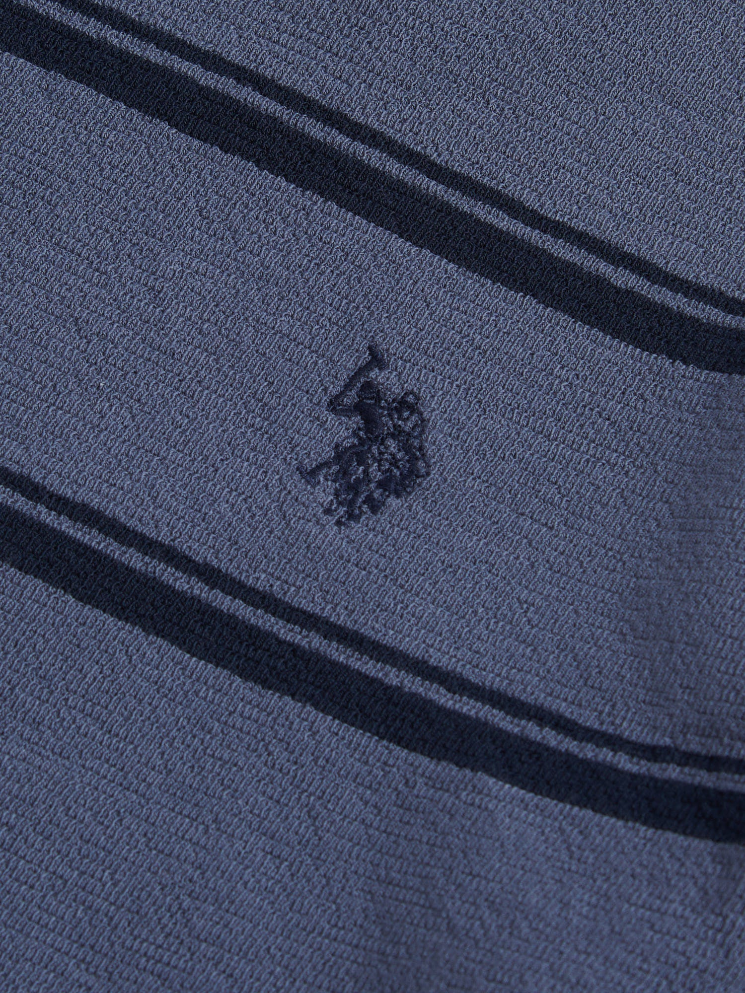 Mens Terry Stripe T-Shirt in Vintage Indigo - Image 8