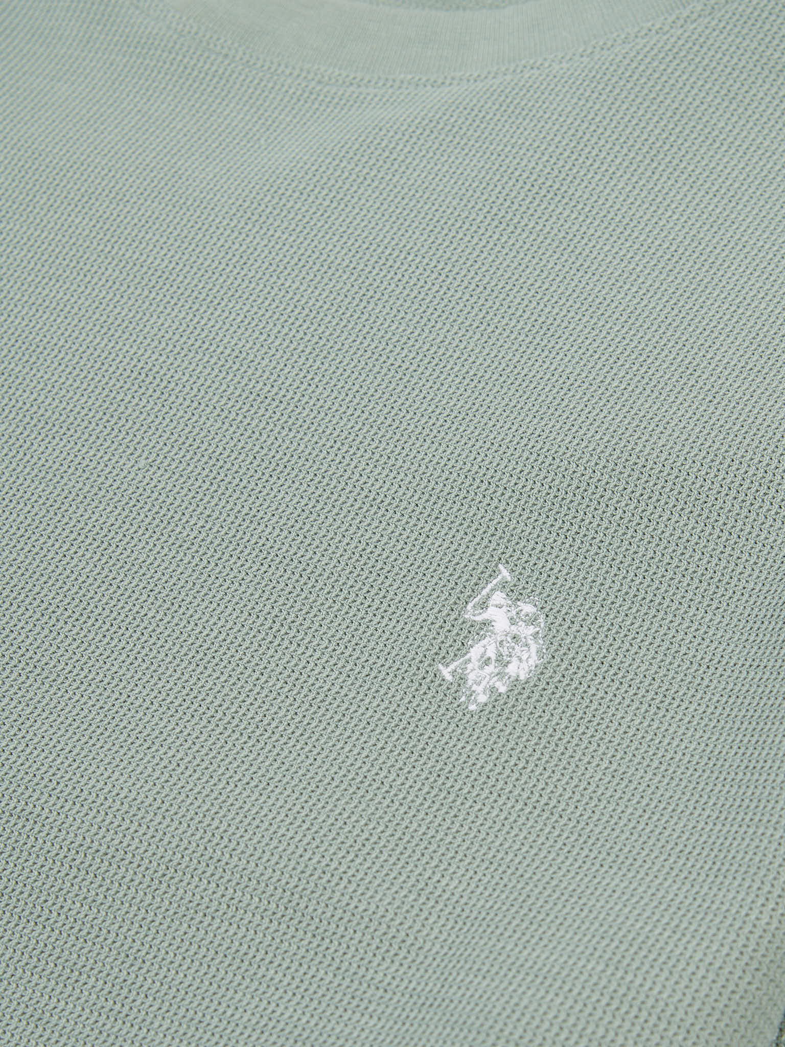 Mens Texture Crew Neck Sweatshirt in Chinois Green - Image 6