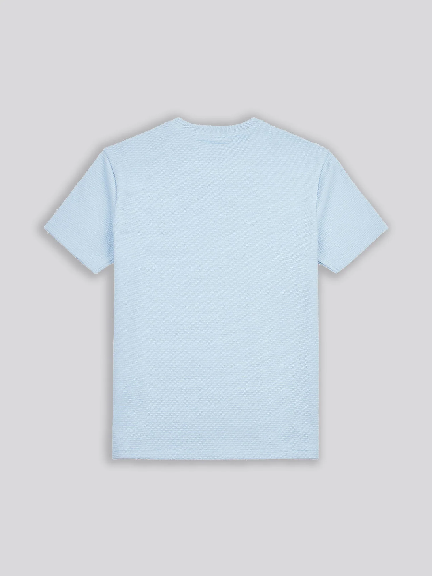 Mens Texture Double Horsemen T-Shirt in Chambray Blue - Image 7