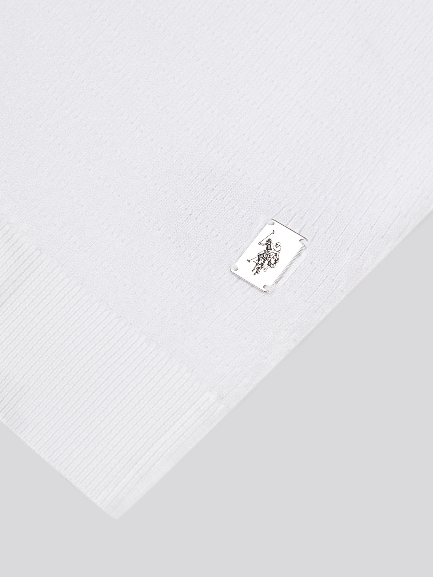 Mens Texture Open Collar Knit Polo Shirt in Bright White - Image 7