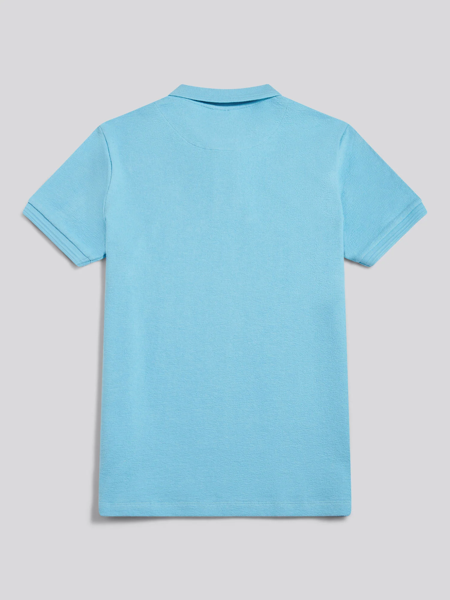 Mens Texture Terry Polo Shirt Air Blue - Image 2