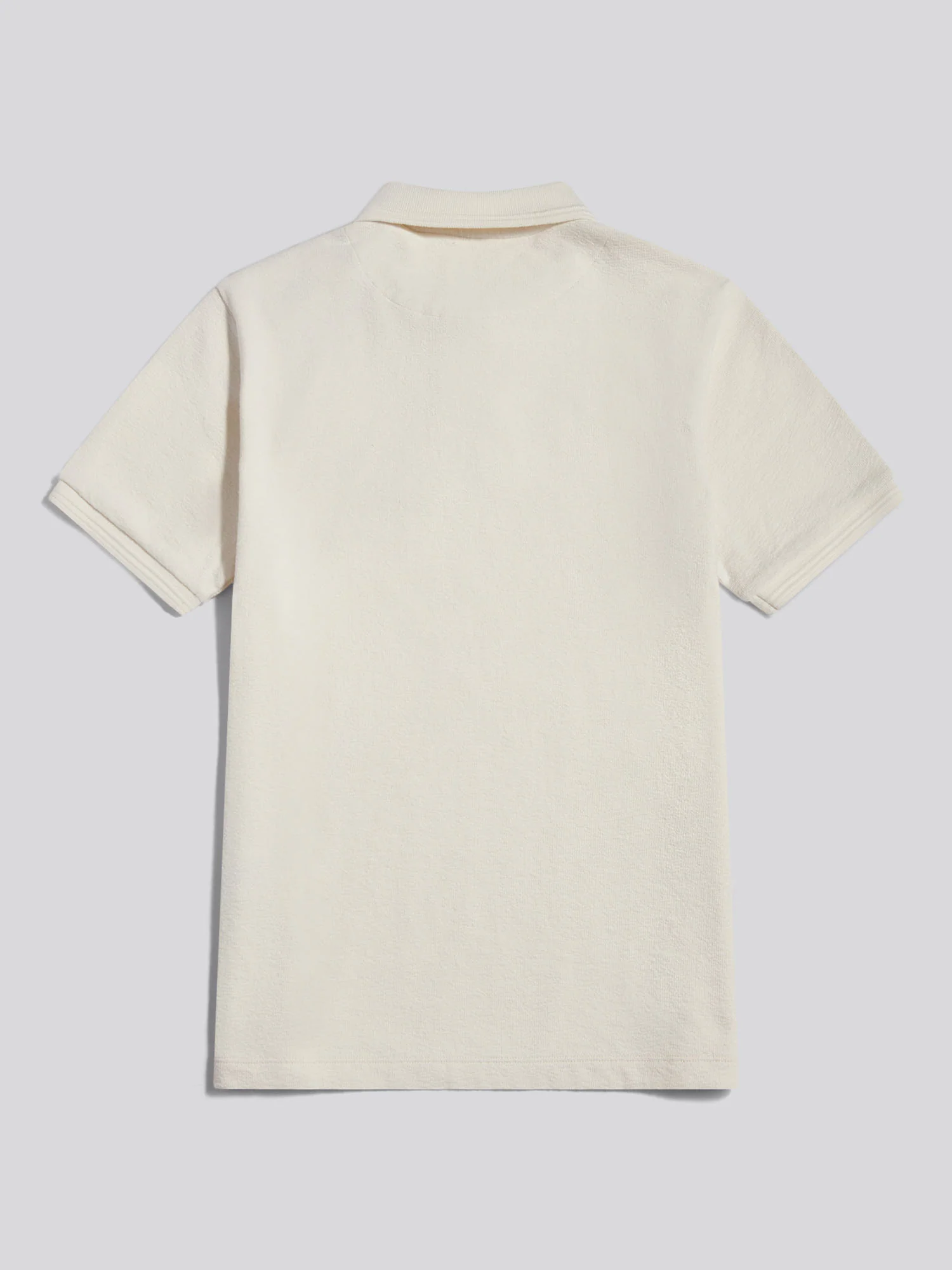 Mens Texture Terry Polo Shirt Whisper White - Image 7