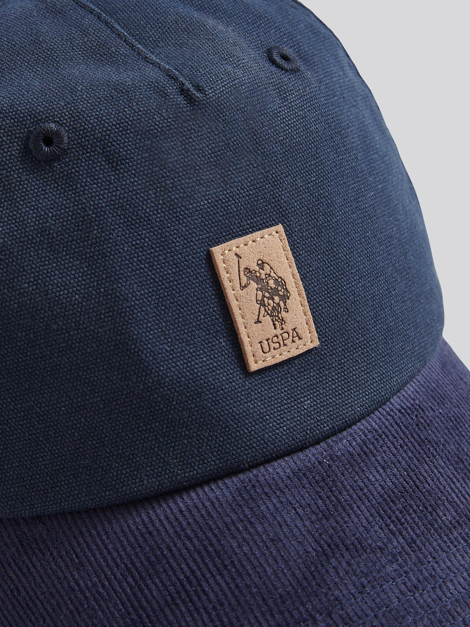 Mens Textured Corduroy Cap in Dark Sapphire Navy - Image 3