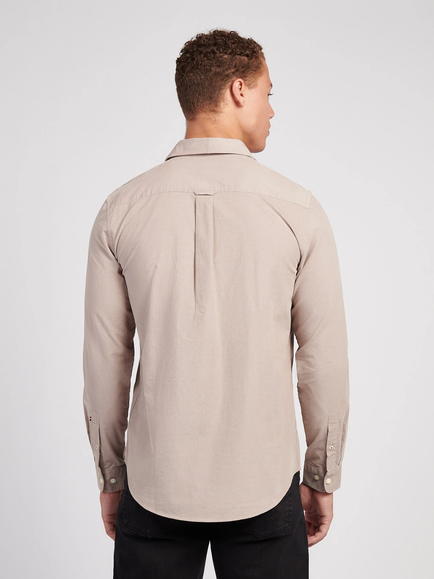 Mens Textured Corduroy Shirt in Atmosphere - Image 4