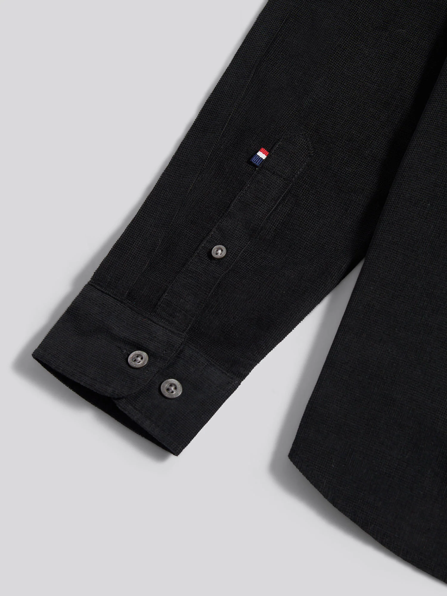 Mens Textured Corduroy Shirt in Black - Image 8