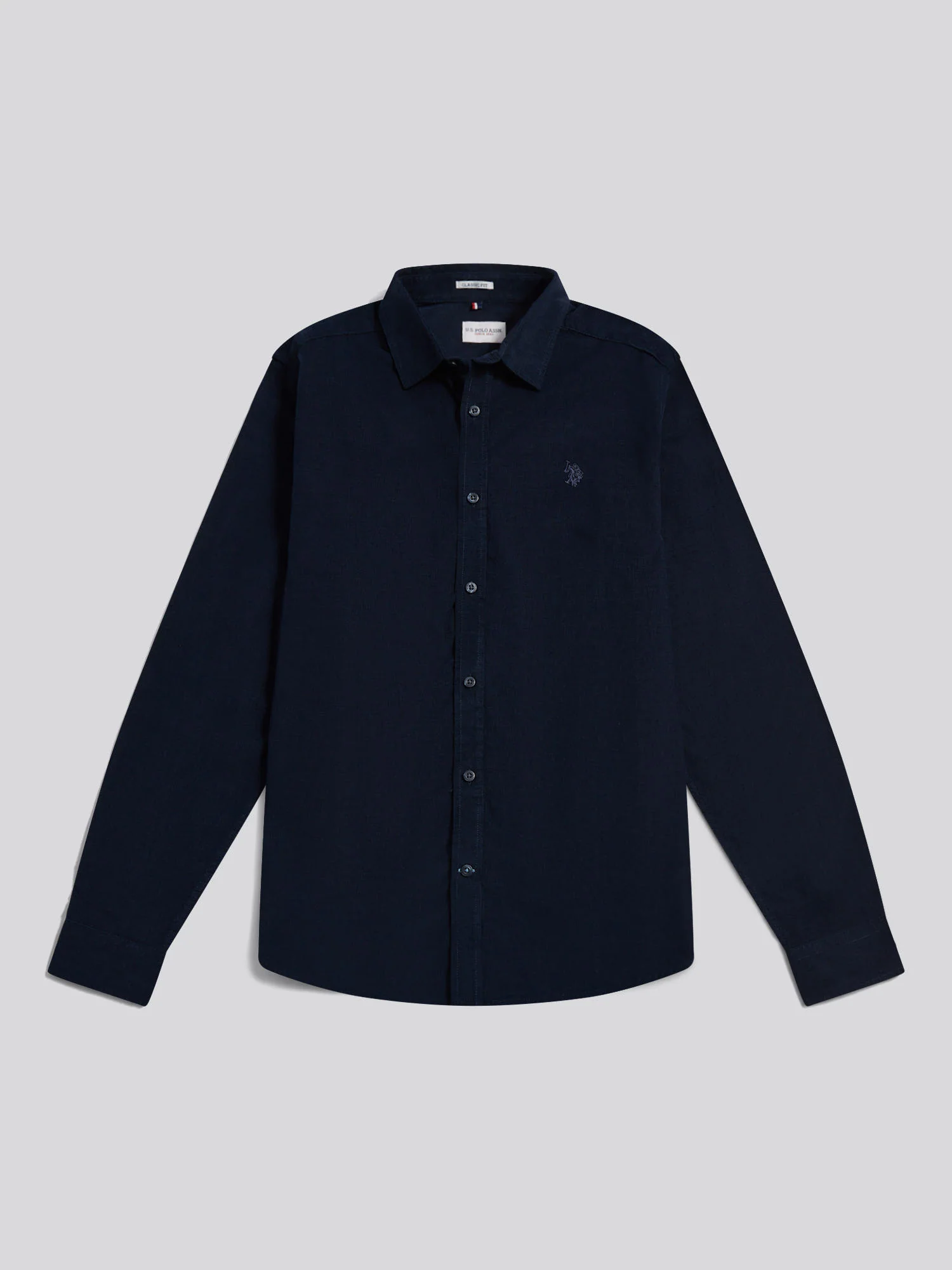 Mens Textured Corduroy Shirt in Dark Sapphire Navy / Moonlight Blue DHM - Image 6
