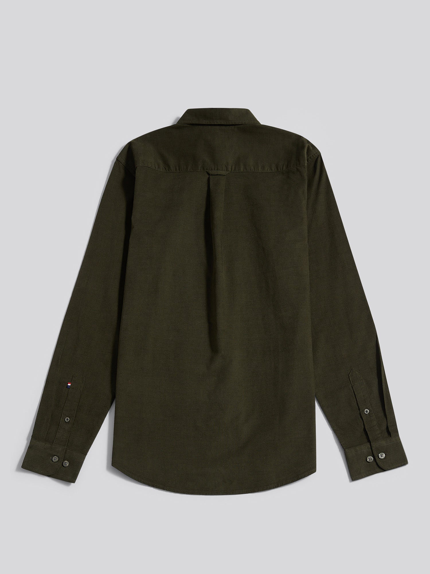 Mens Textured Corduroy Shirt in Forest Night - Image 7
