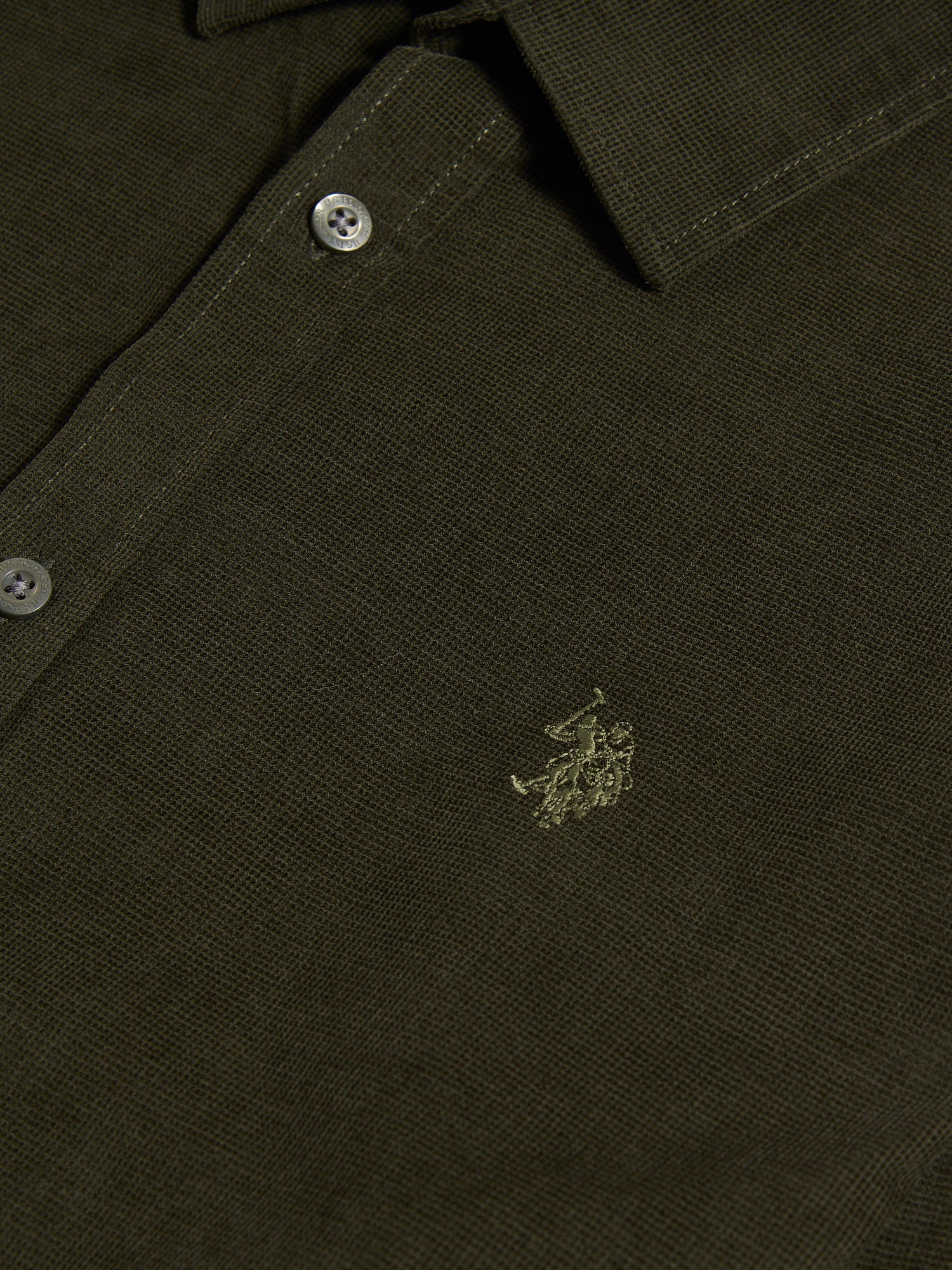 Mens Textured Corduroy Shirt in Forest Night - Image 8