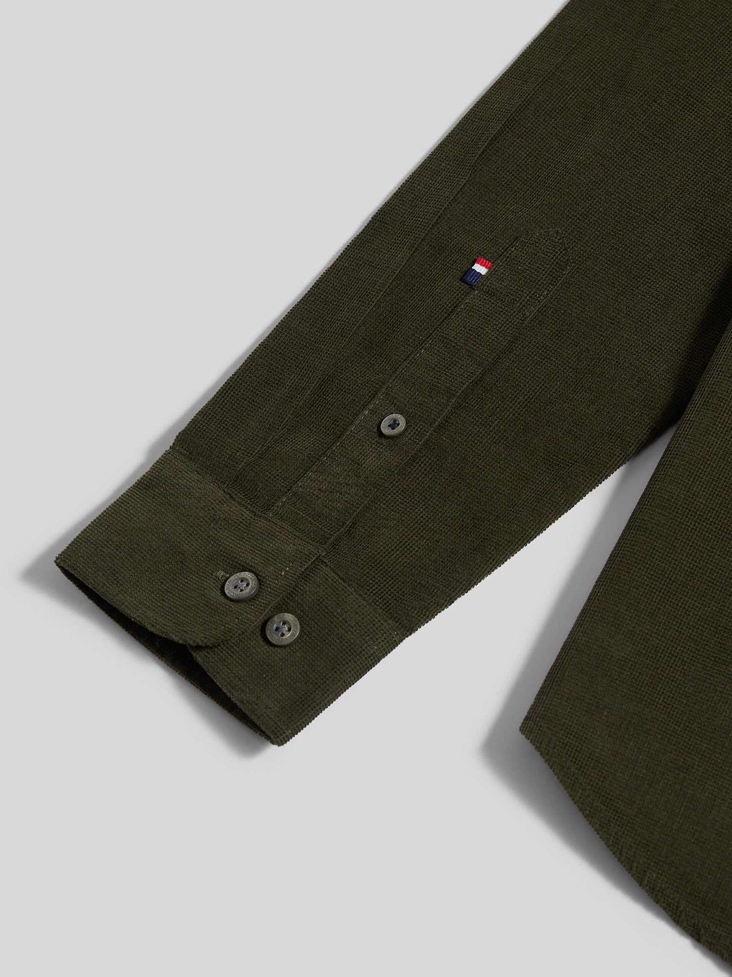 Mens Textured Corduroy Shirt in Forest Night - Image 9