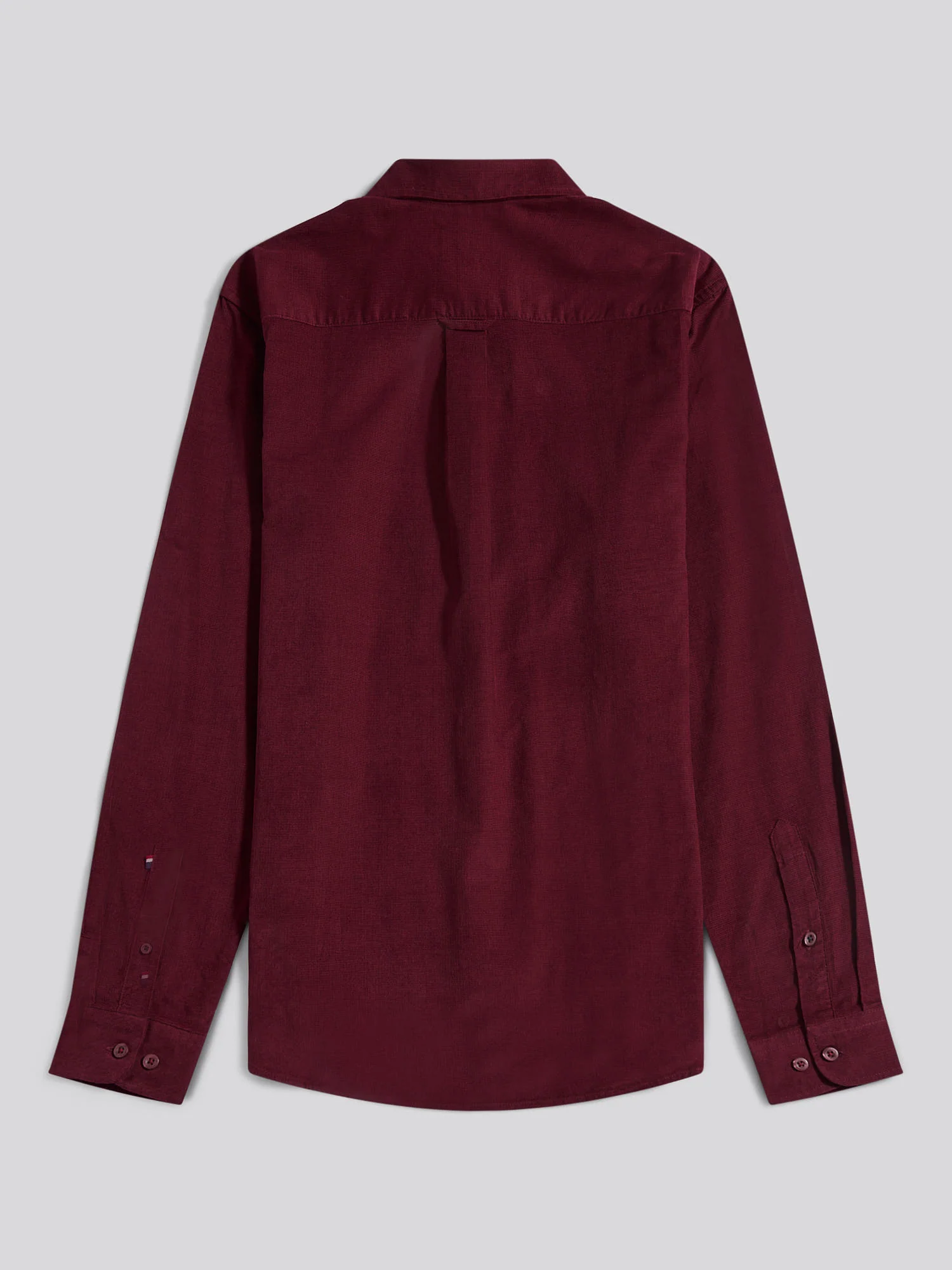 Mens Textured Corduroy Shirt in Windsor Wine - Image 7