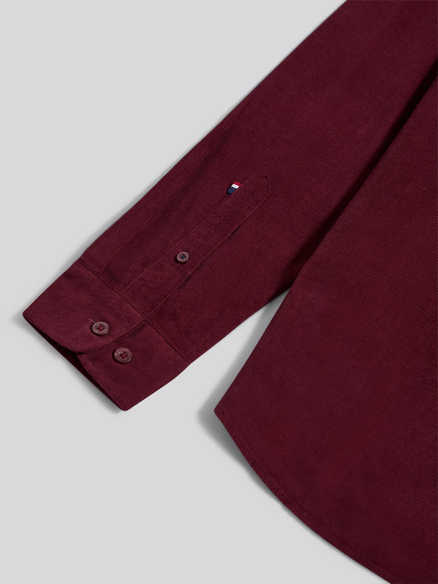 Mens Textured Corduroy Shirt in Windsor Wine - Image 9
