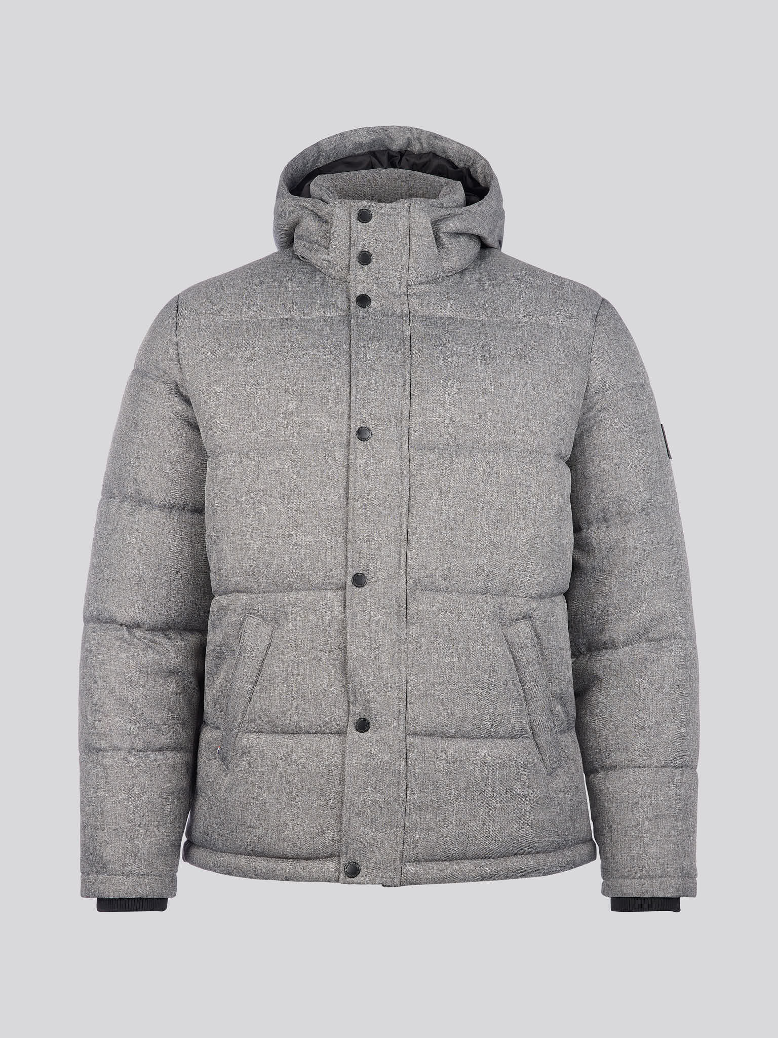 Mens Textured Winter Puffer Jacket in Charcoal - Image 9