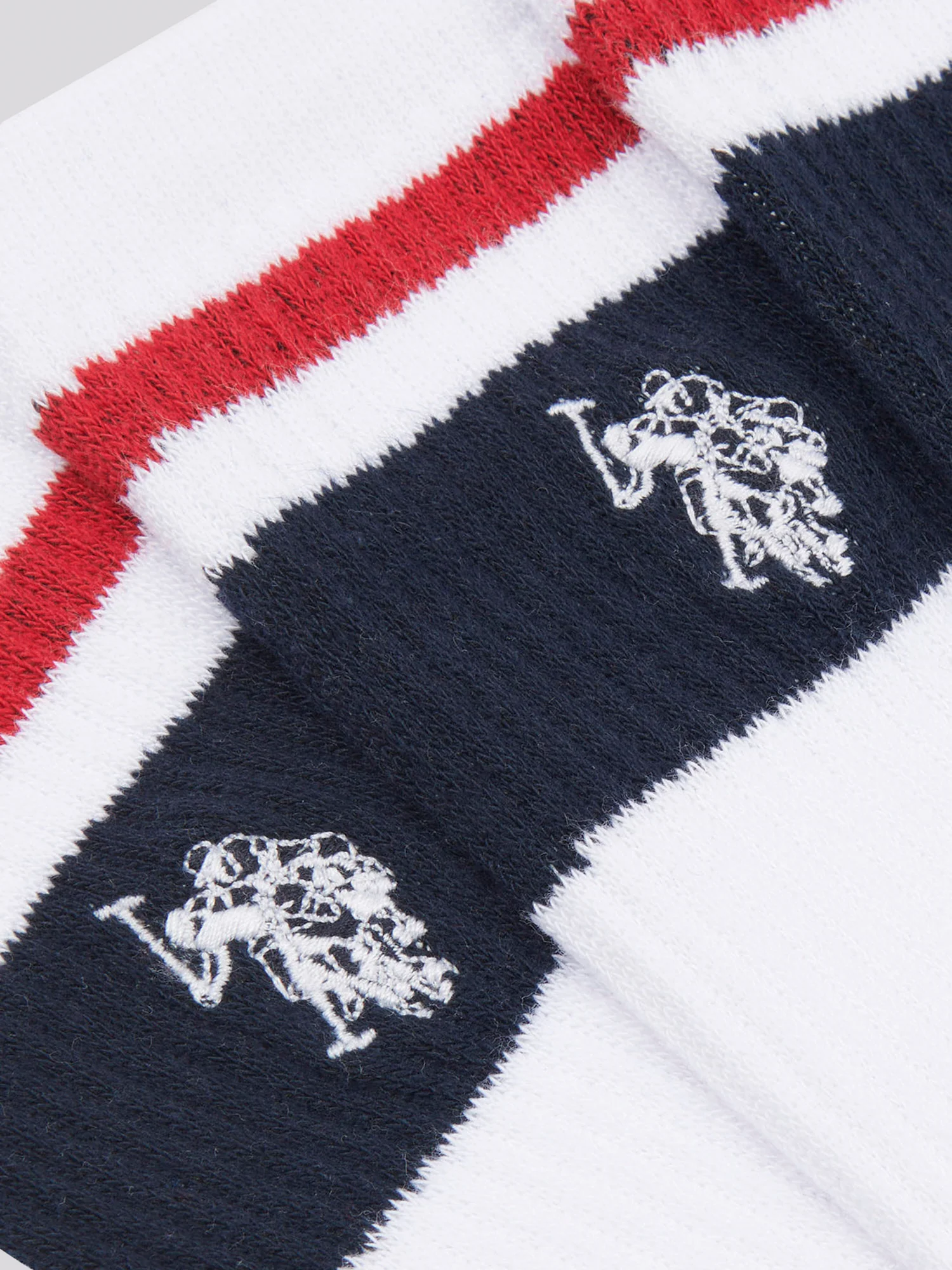 Mens 3 Pack Brand Stripe Socks Bright White - Image 3