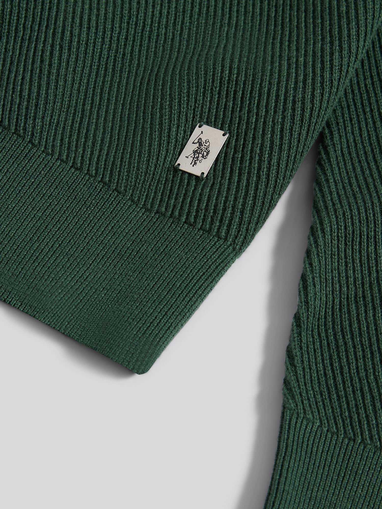 Mens Twill Texture Knit Funnel in Pineneedle - Image 8
