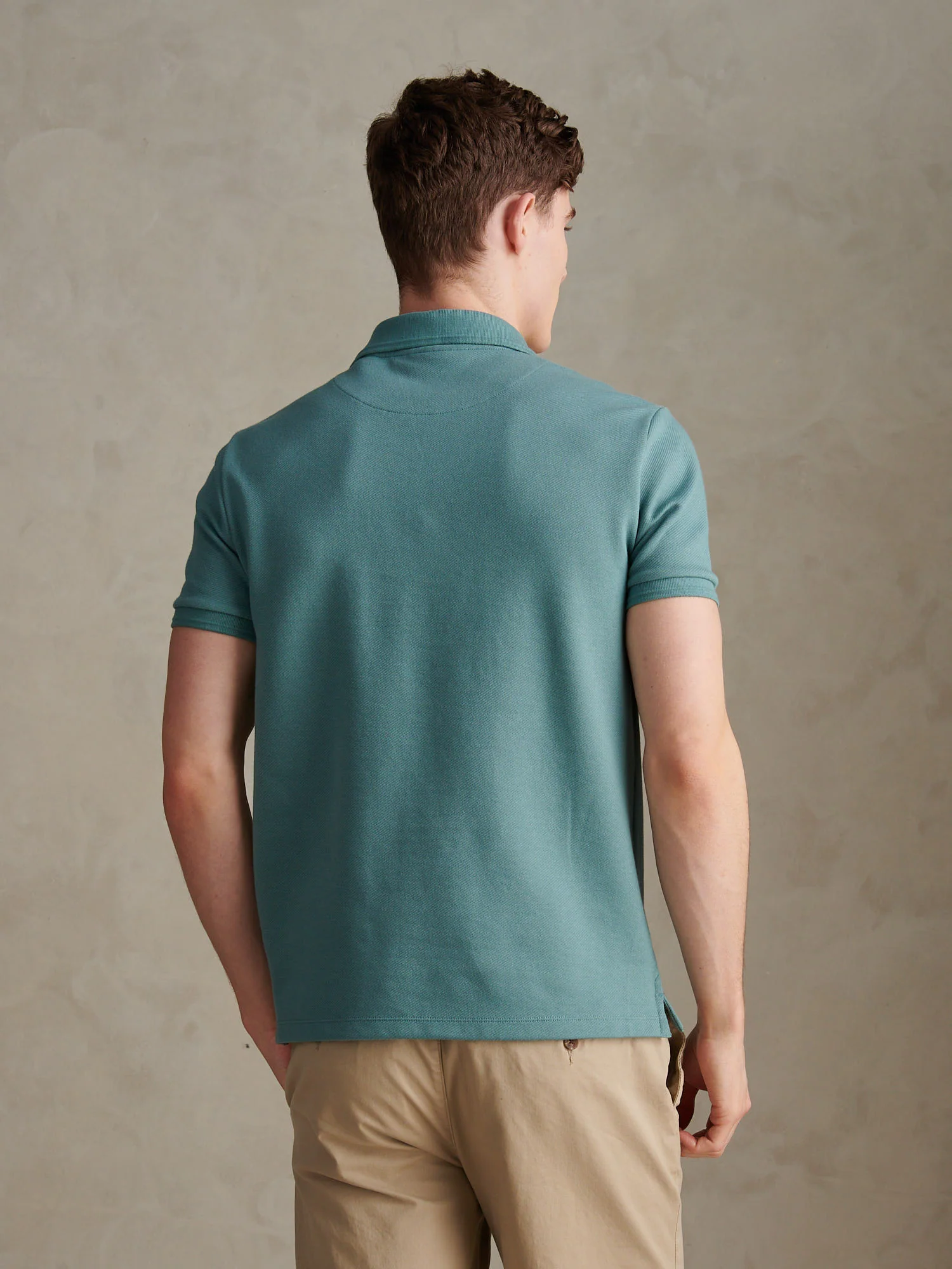 Mens Twill Texture Polo Shirt Arctic - Image 4