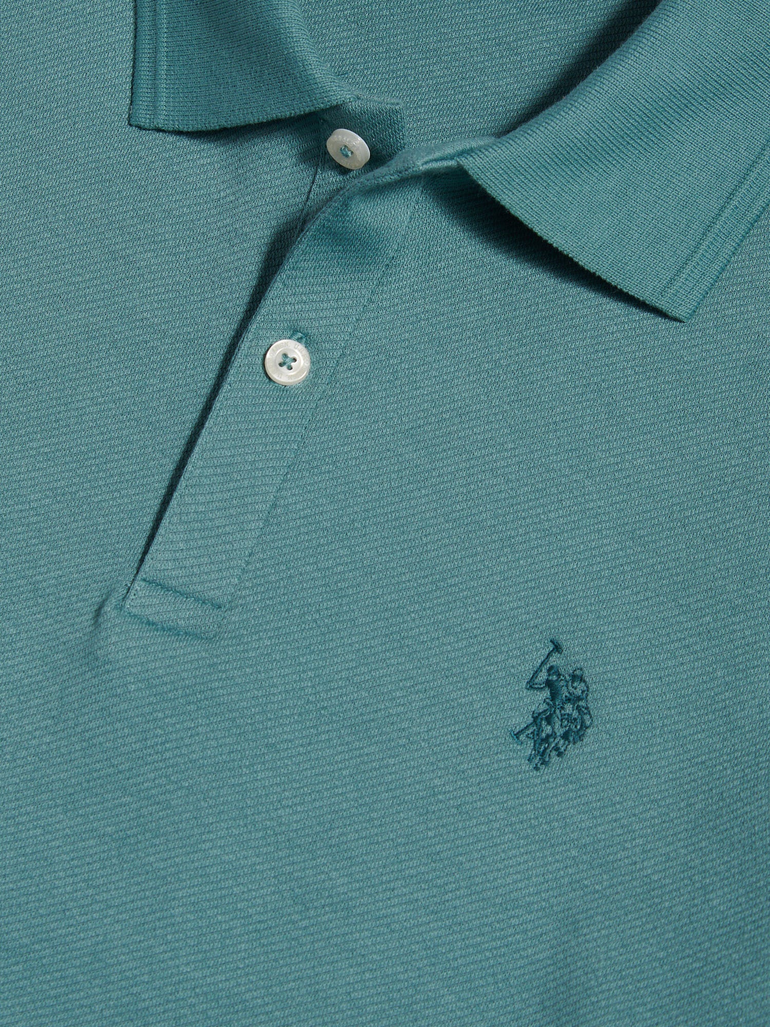 Mens Twill Texture Polo Shirt Arctic - Image 7