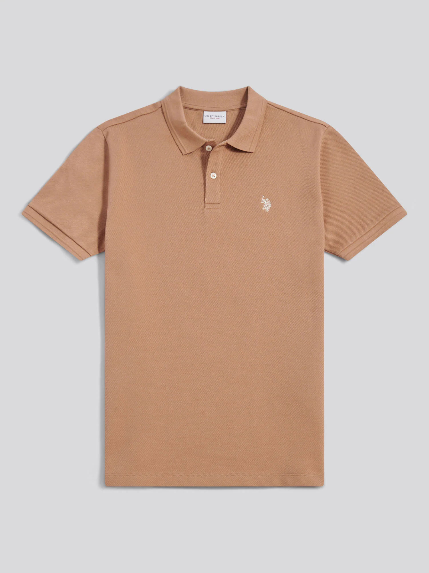 Mens Twill Texture Polo Shirt Burro - Image 5
