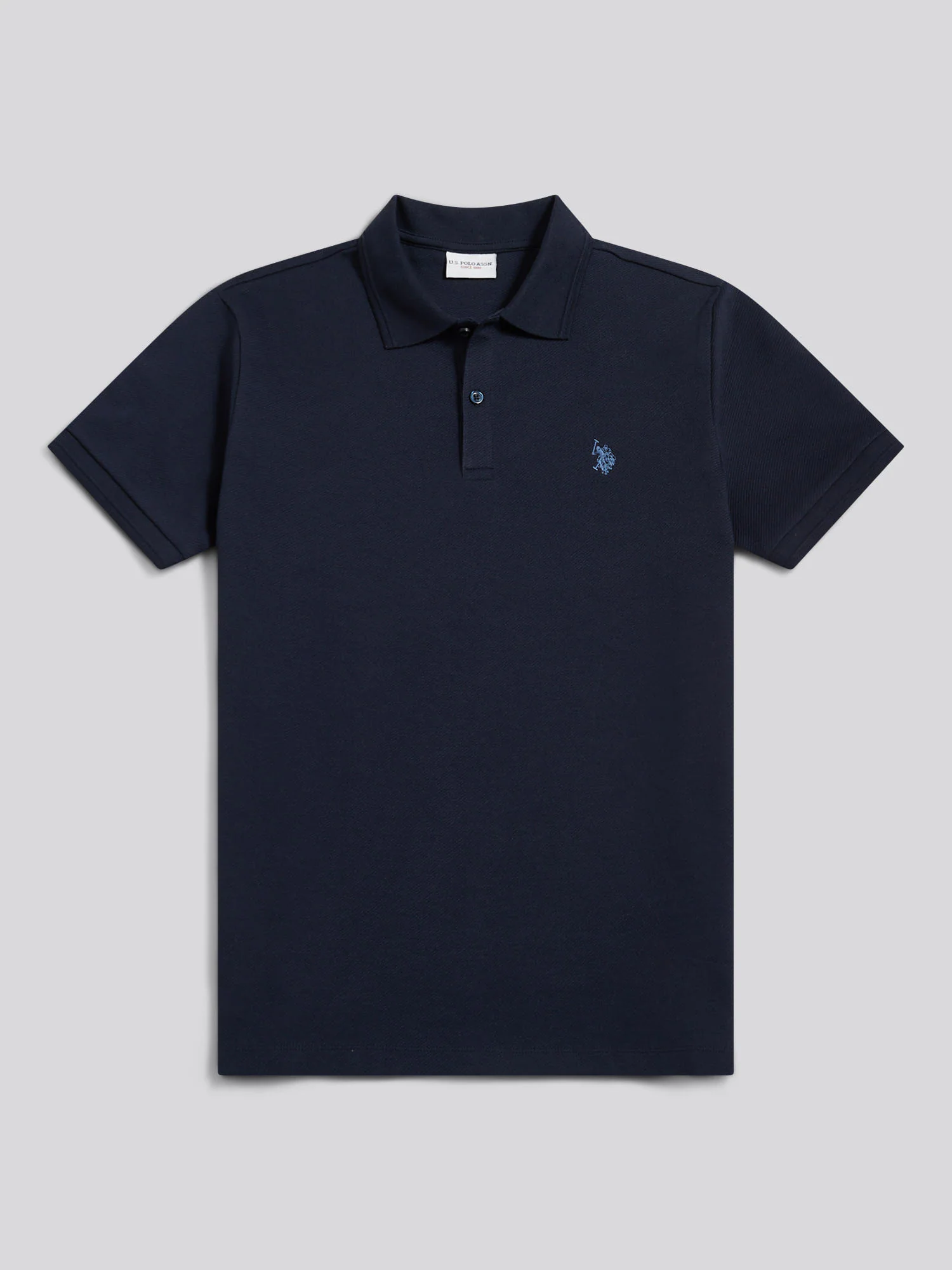 Mens Twill Texture Polo Shirt Dark Sapphire Navy - Image 5