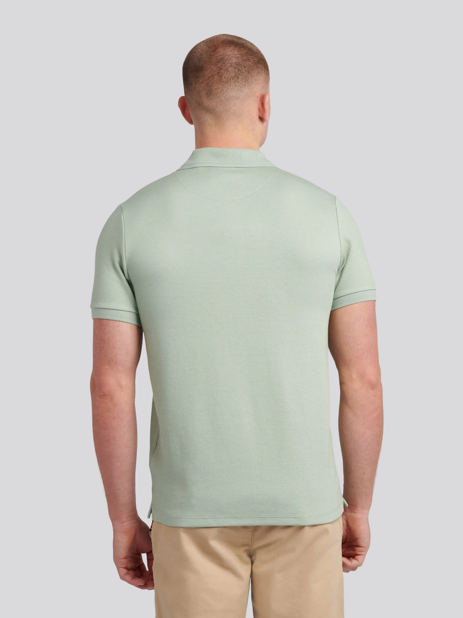 Mens Twill Texture Polo Shirt Iceberg Green - Image 4