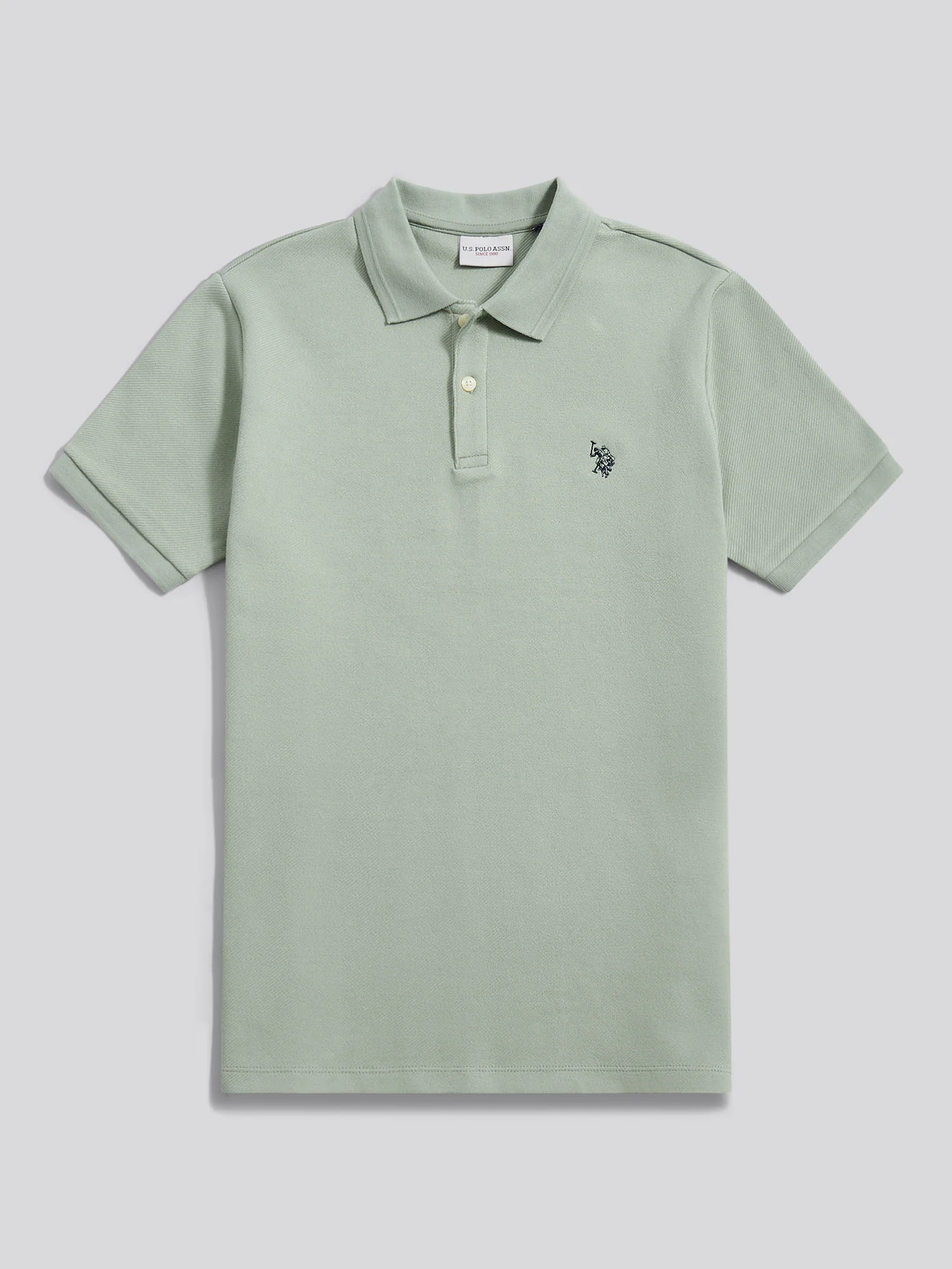 Mens Twill Texture Polo Shirt Iceberg Green - Image 5