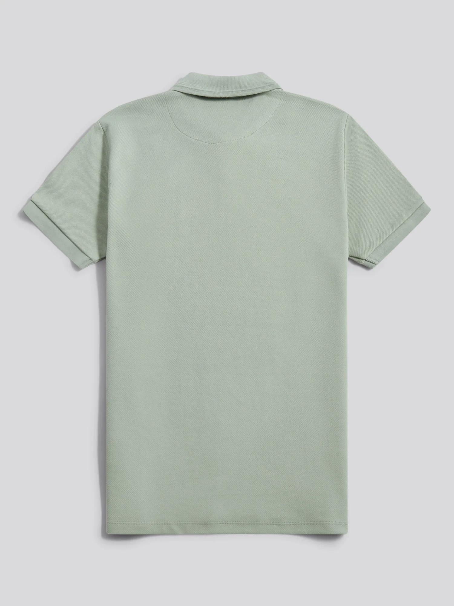 Mens Twill Texture Polo Shirt Iceberg Green - Image 6