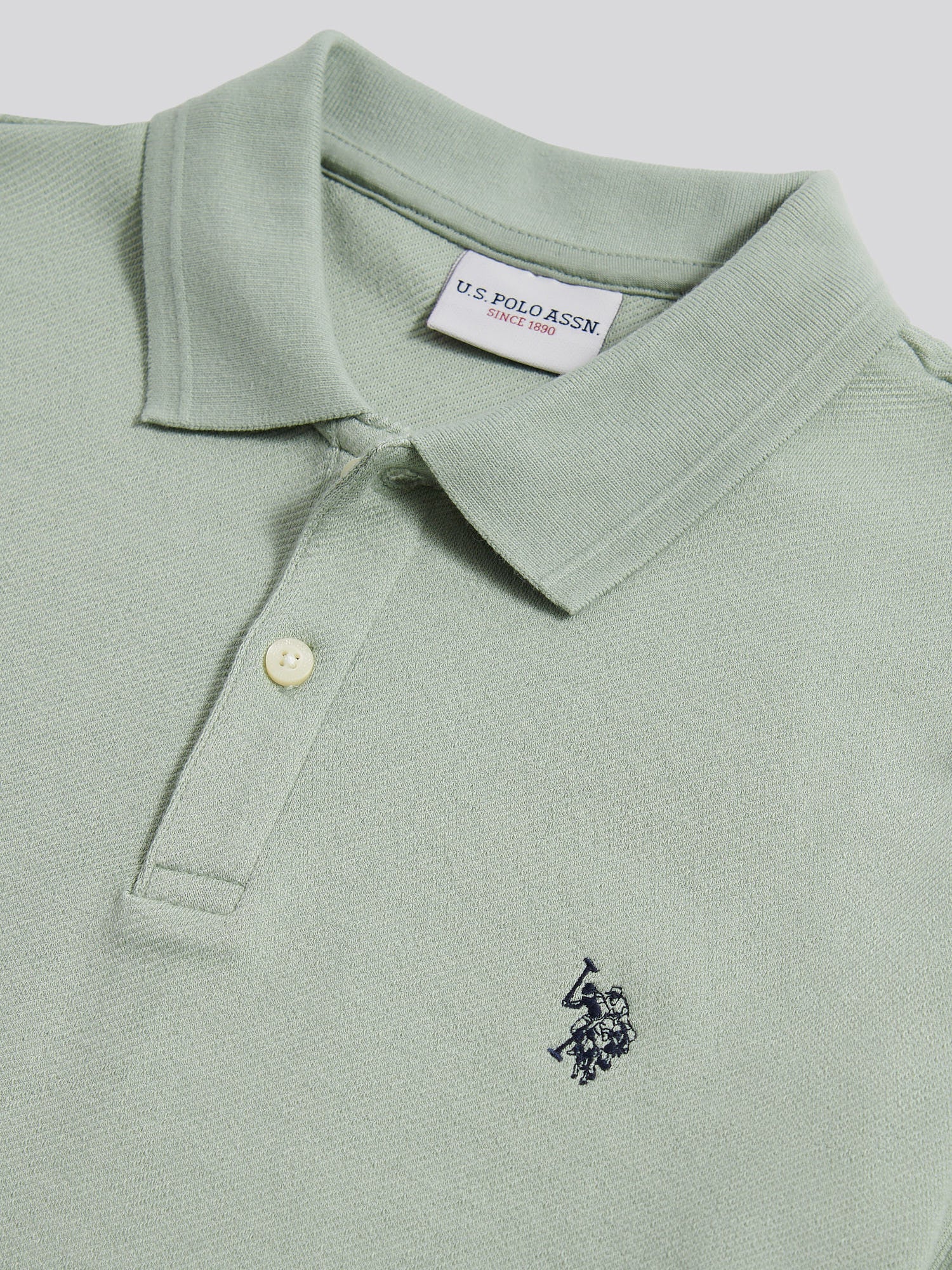 Mens Twill Texture Polo Shirt Iceberg Green - Image 7
