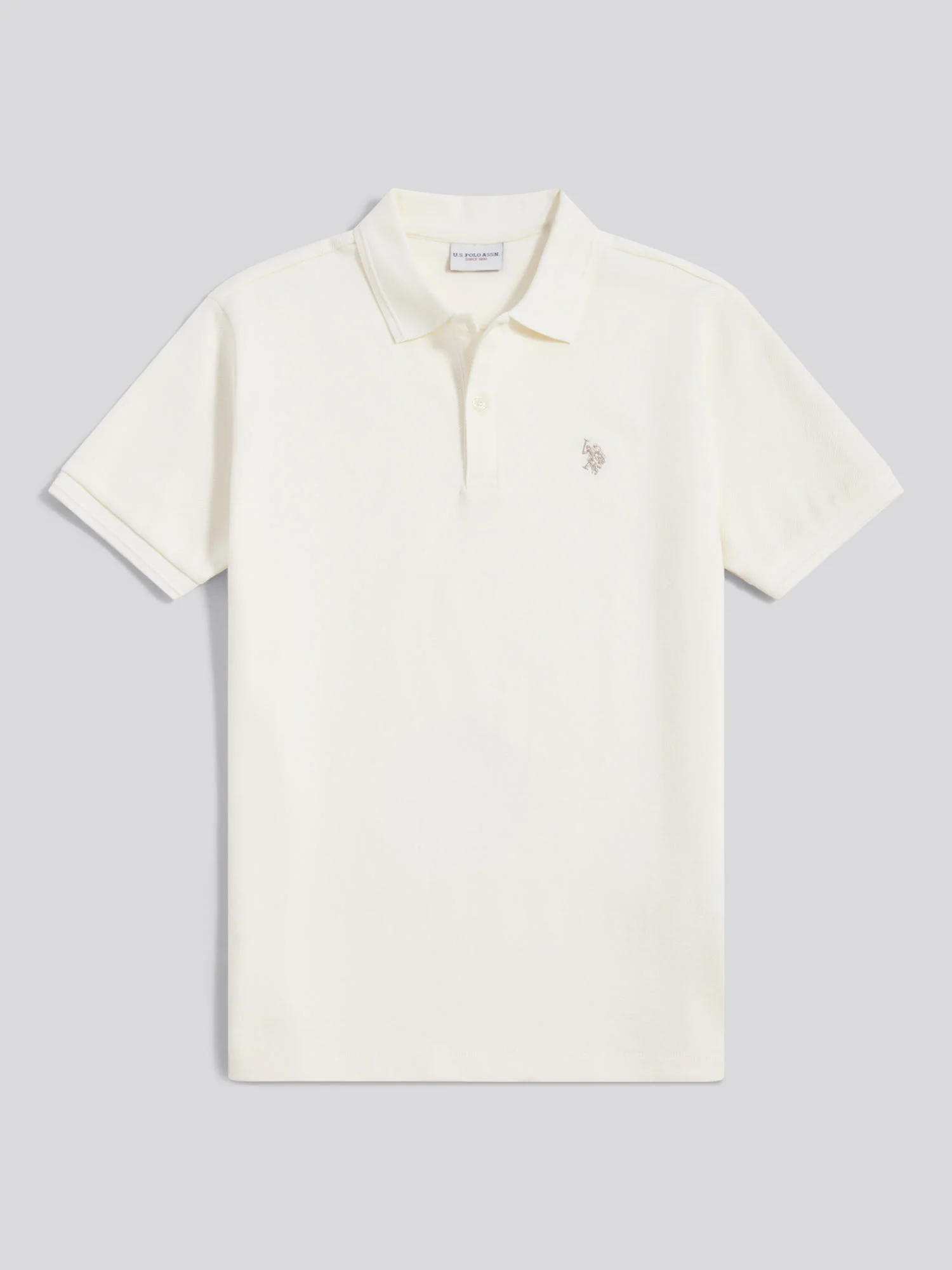 Mens Twill Texture Polo Shirt Whisper White - Image 4