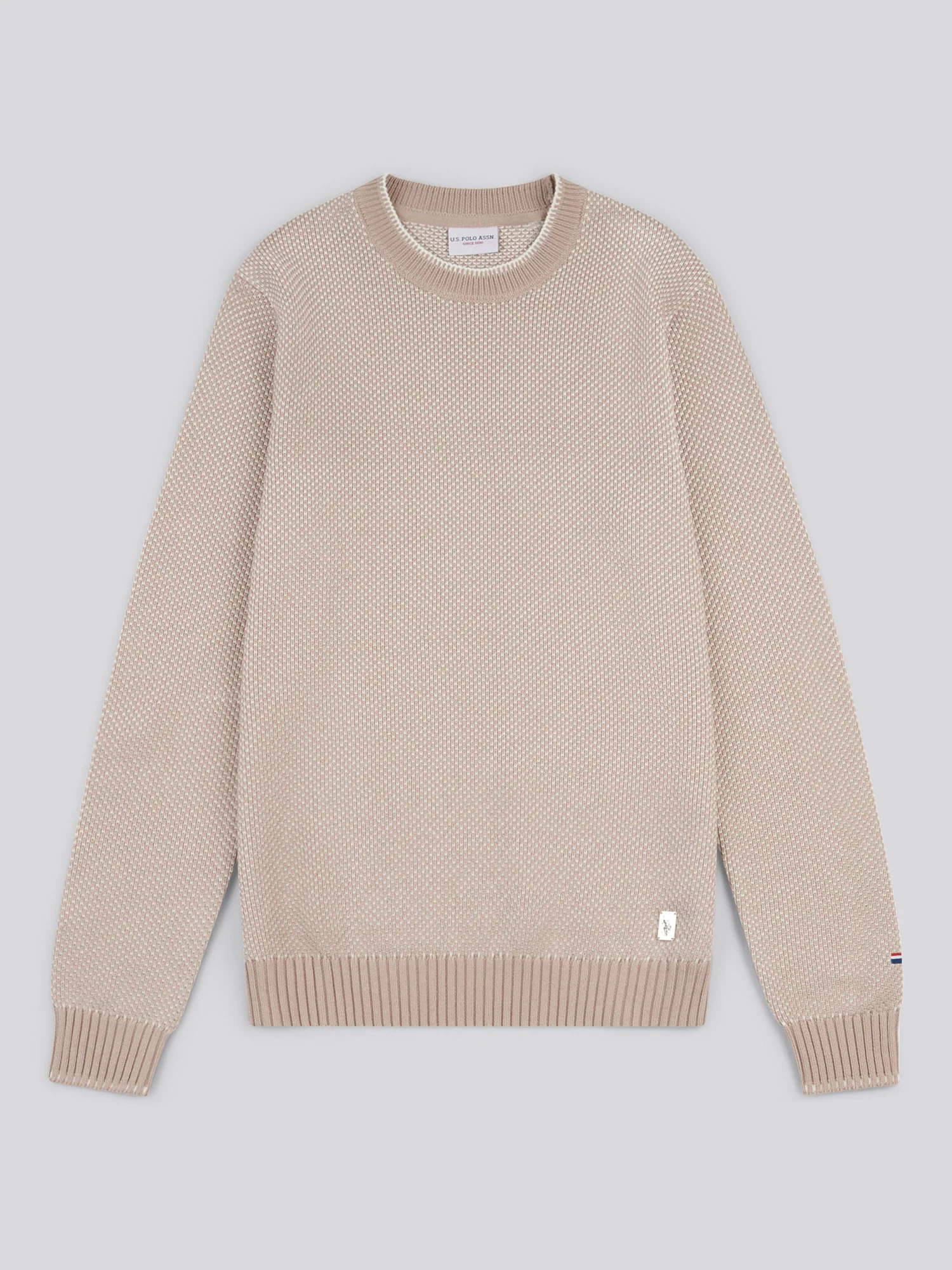 Mens Twisted Yarn Knit Crew in Atmosphere - Image 6