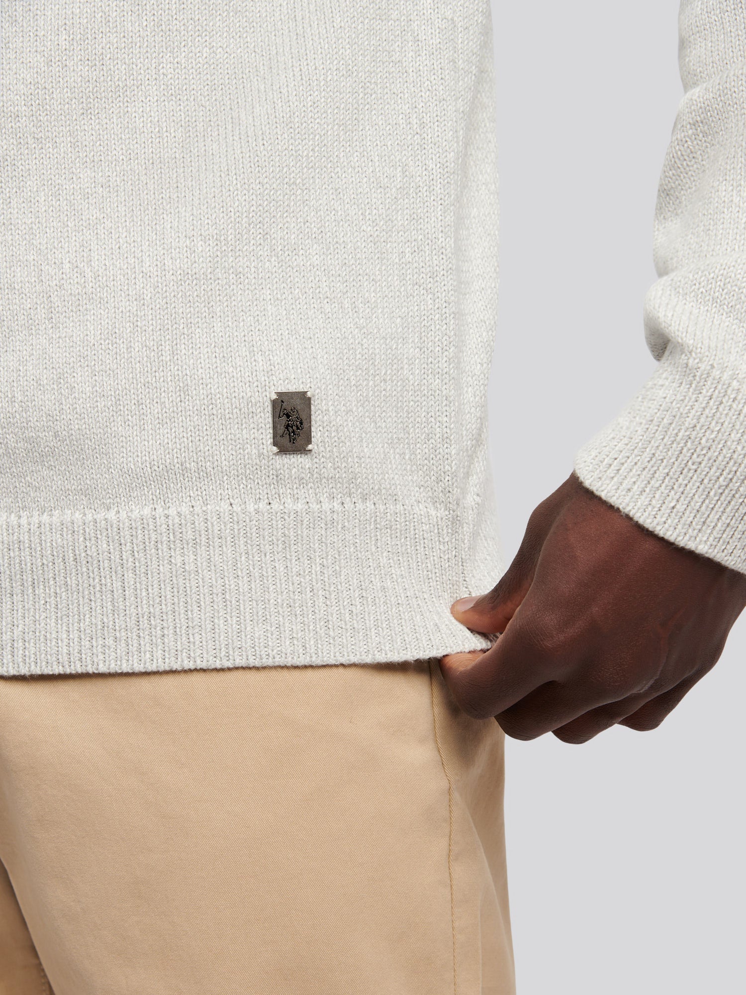 Mens Twisted Yarn Knit Roll Neck in High Rise - Image 2