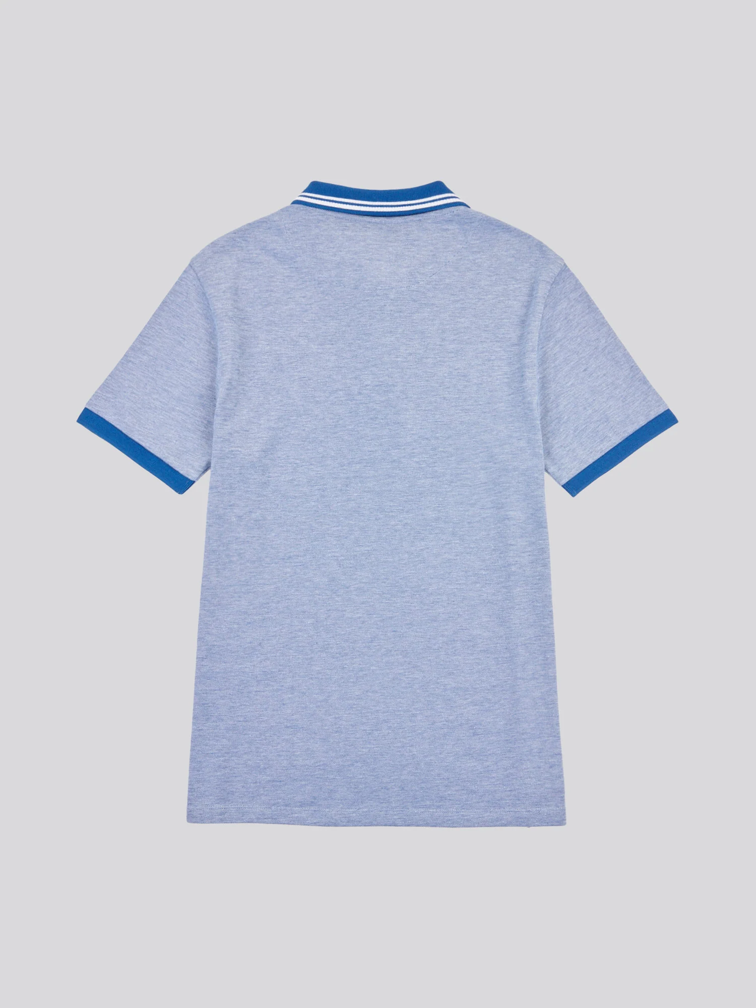 Mens Two Tone Pique Polo Shirt in Navy Peony - Image 6