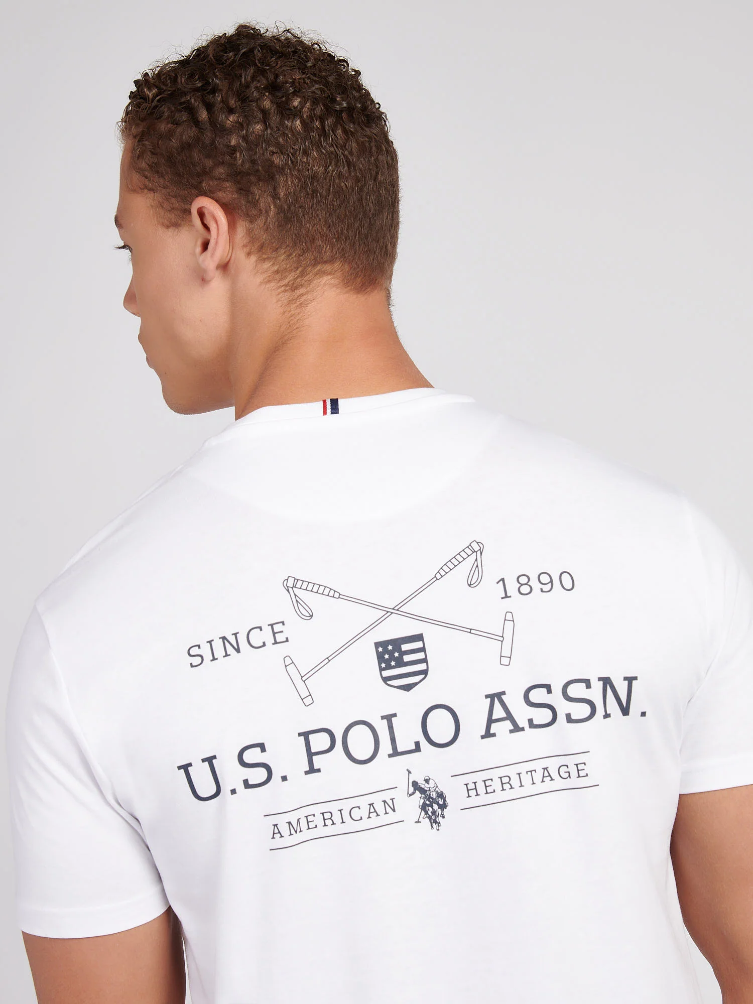 Mens USPA Back Graphic T-Shirt in Bright White - Image 5