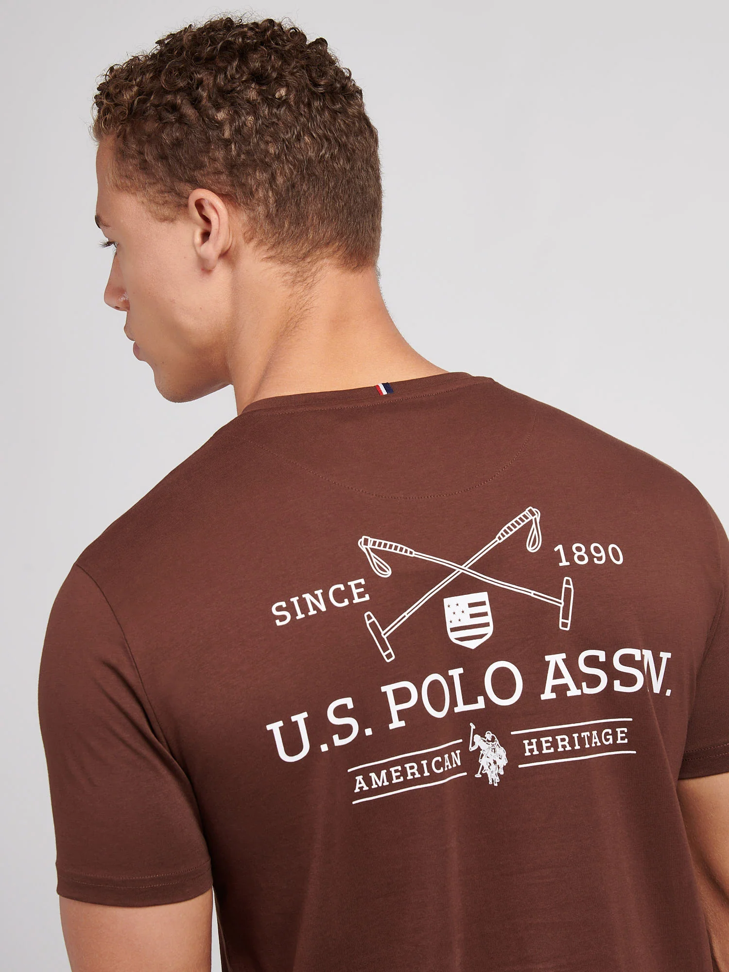 Mens USPA Back Graphic T-Shirt in Chocolate Martini - Image 2