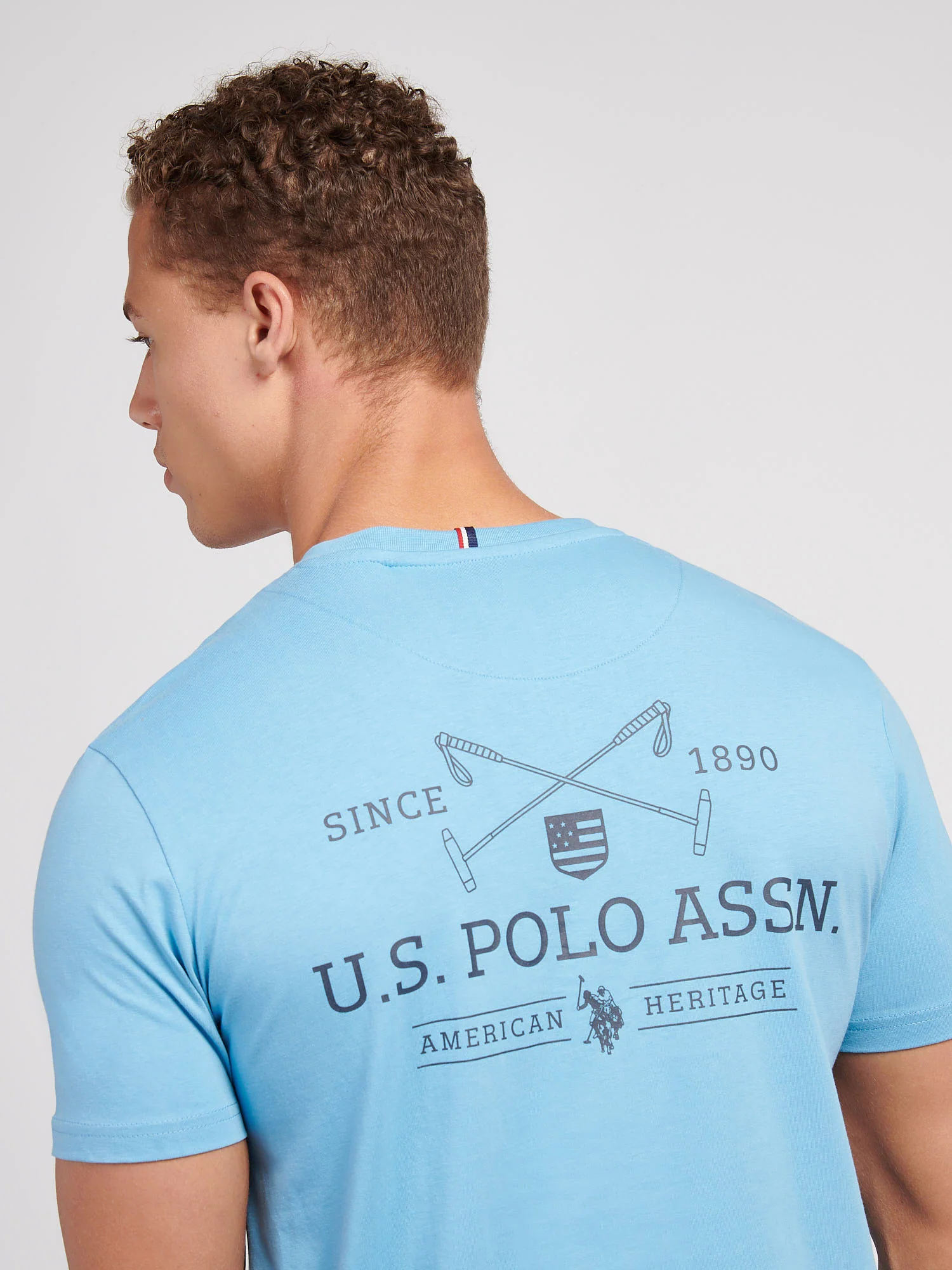 Mens USPA Back Graphic T-Shirt in Heritage Blue - Image 2
