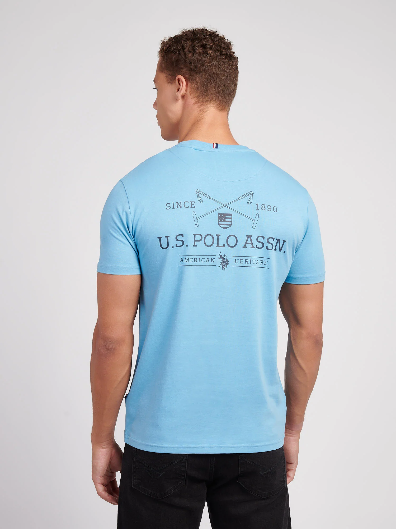 Mens USPA Back Graphic T-Shirt in Heritage Blue - Image 4