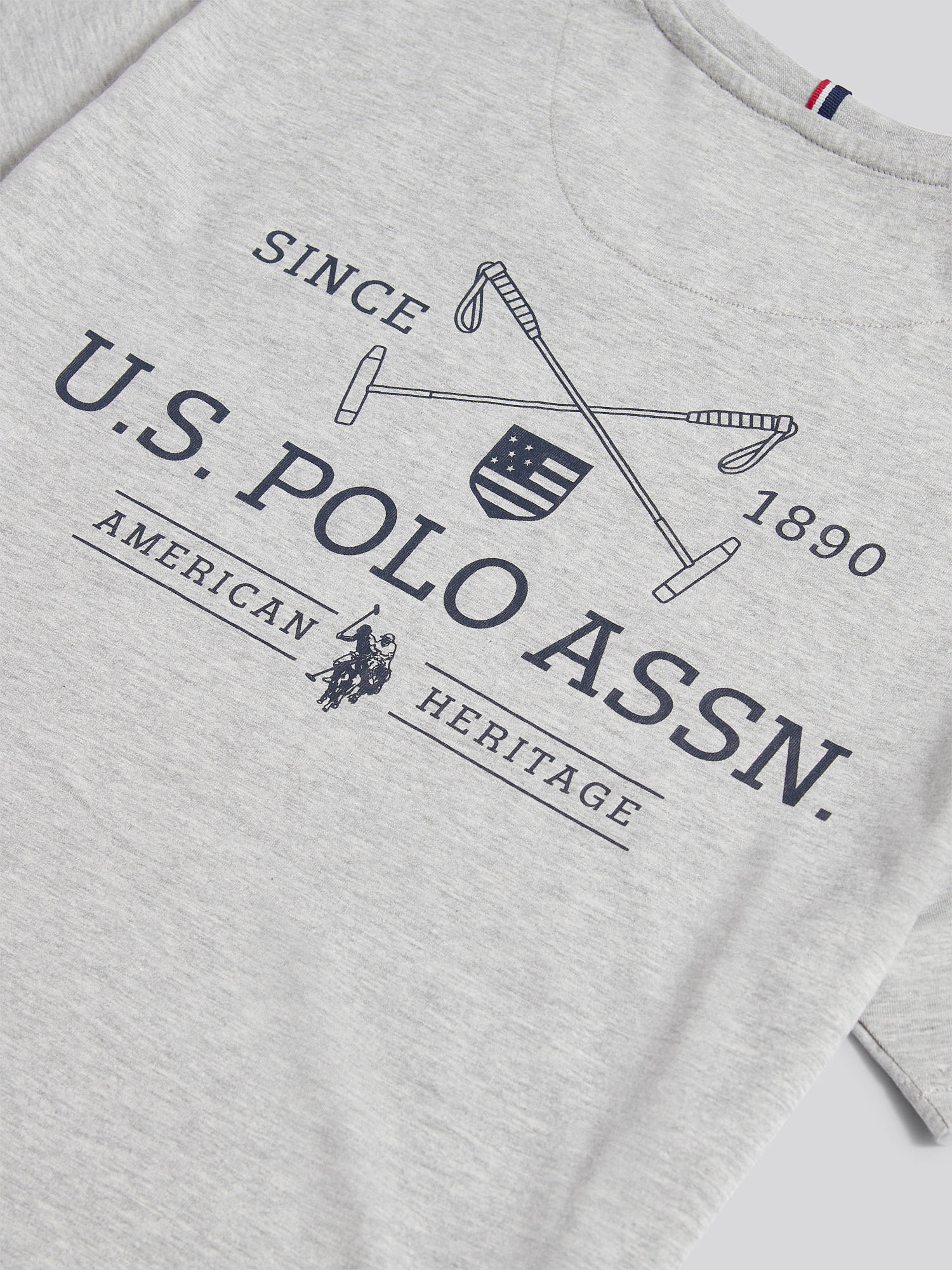 Mens USPA Back Graphic T-Shirt in Mid Grey Marl - Image 10